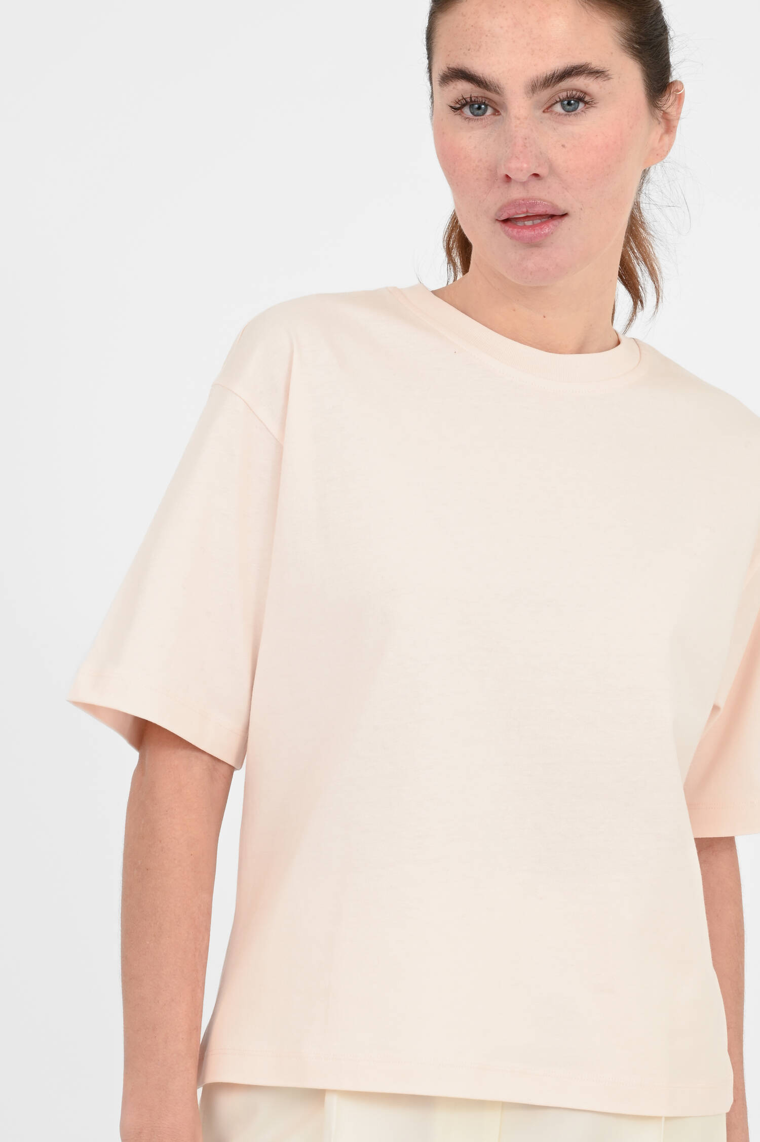 Oversized T-Shirt mit Backprint in Rosa