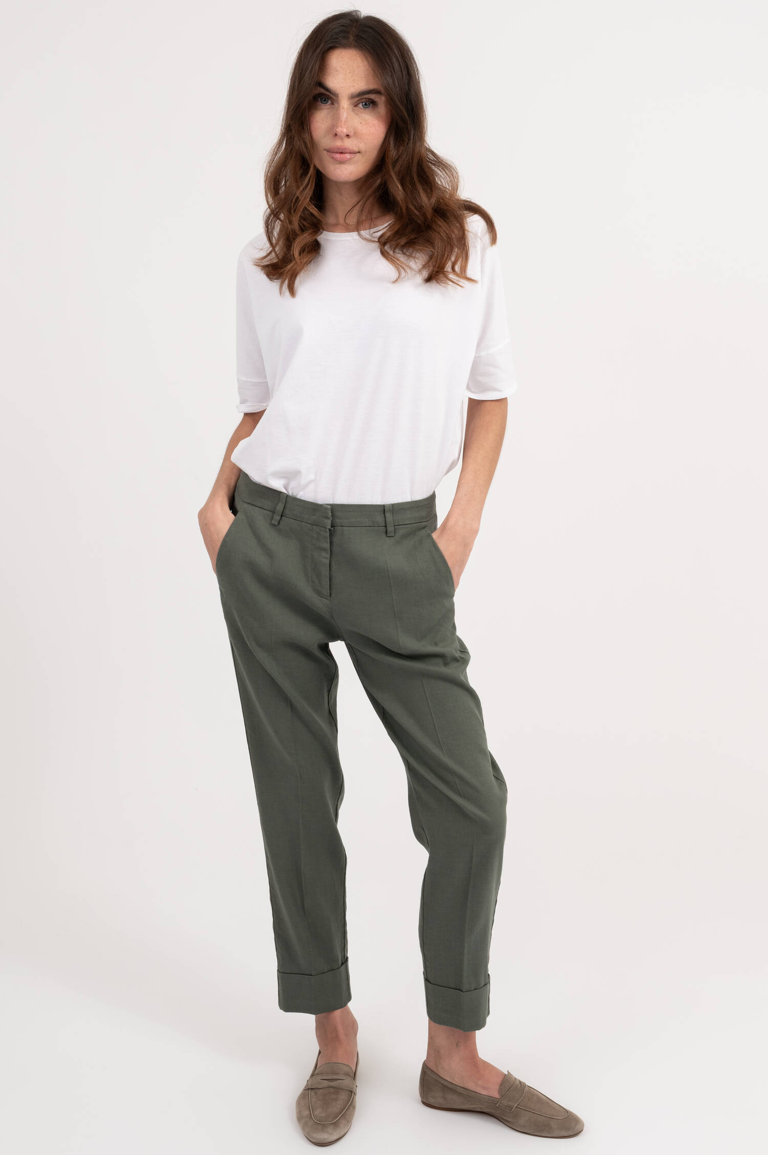 Leinenhose KRYSTAL in Khaki