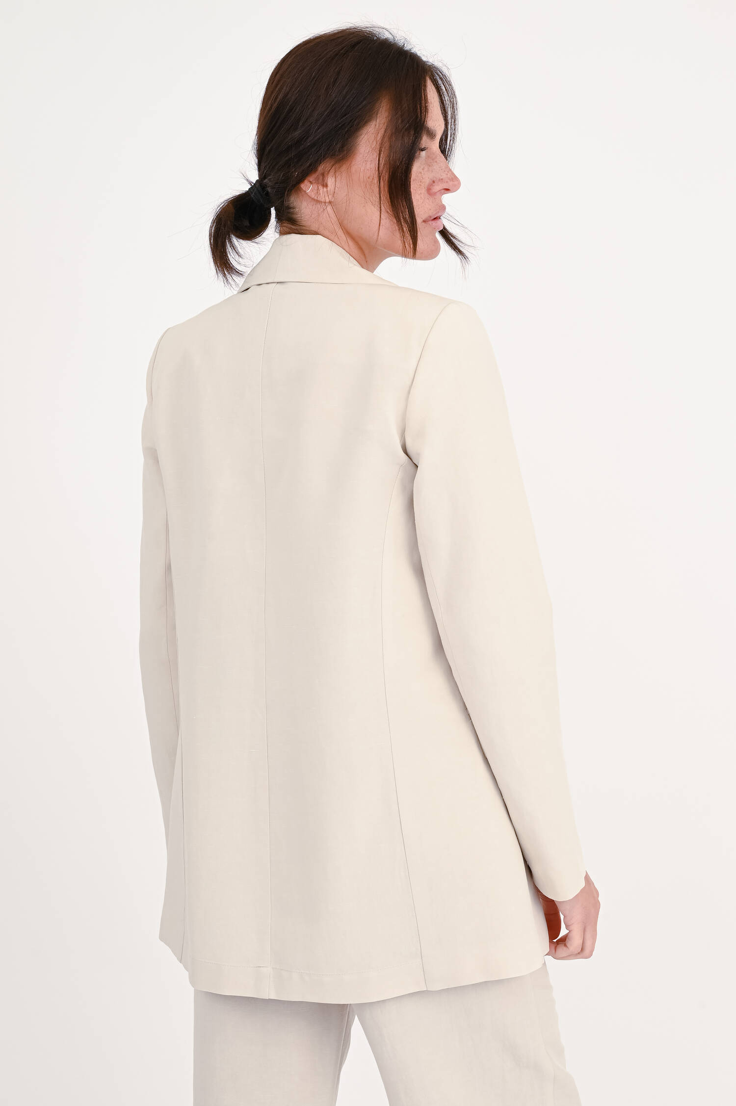 Oversize-Blazer mit Schalkragen in Natur