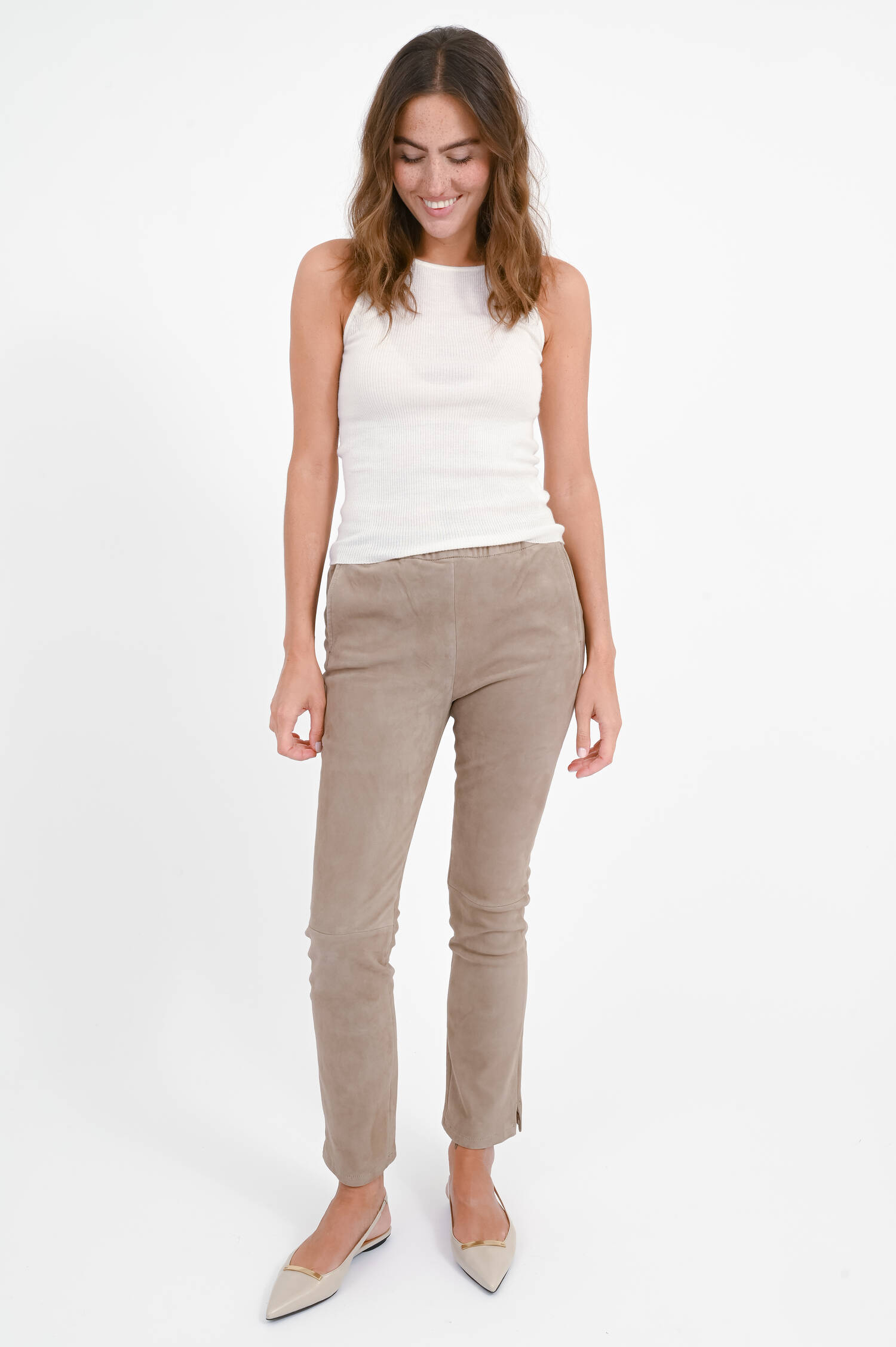 Lederhose KAMILLA in Grey Taupe Lederhose KAMILLA in Grey Taupe