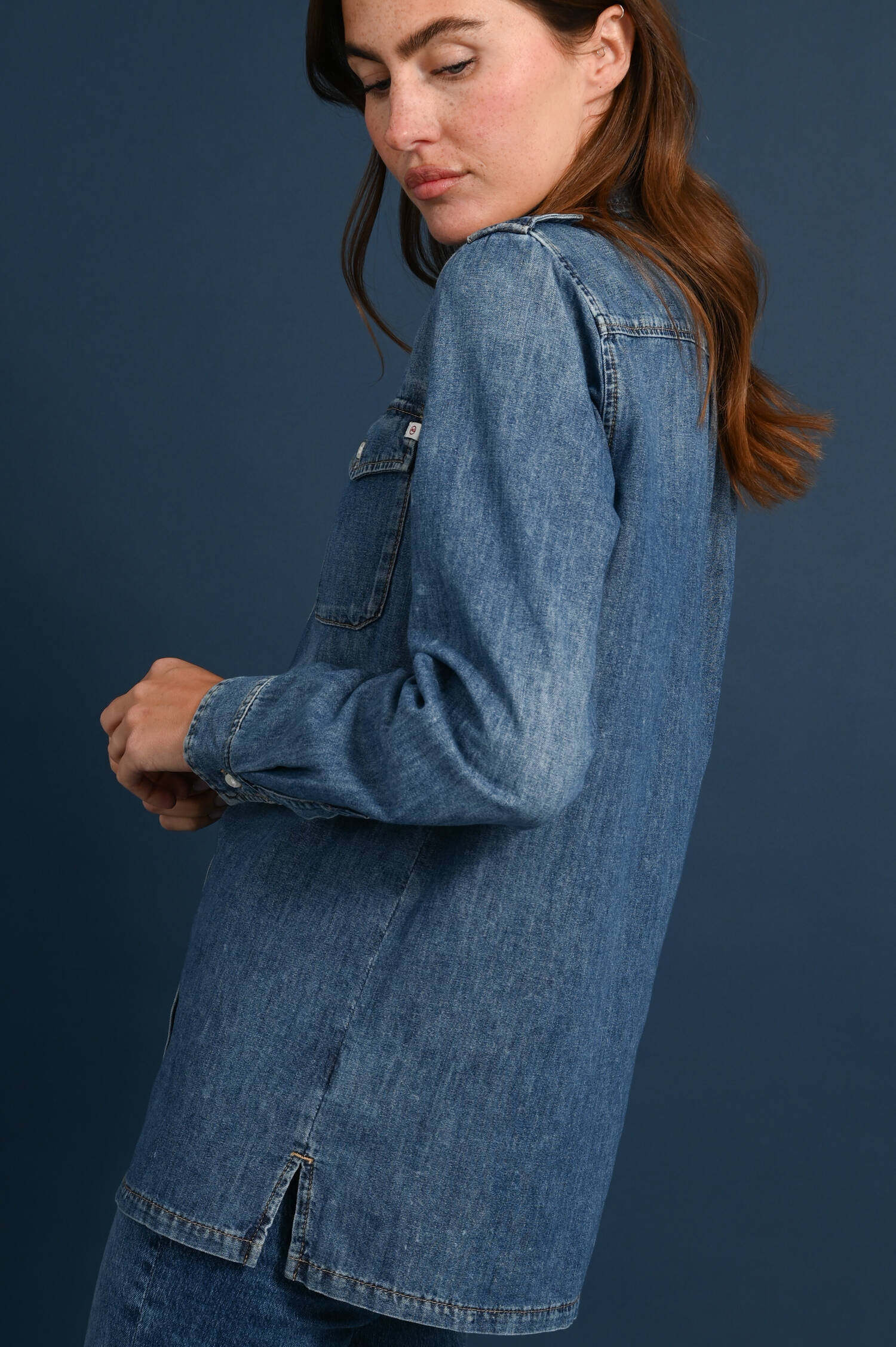 Denim Bluse KIEL in Blau