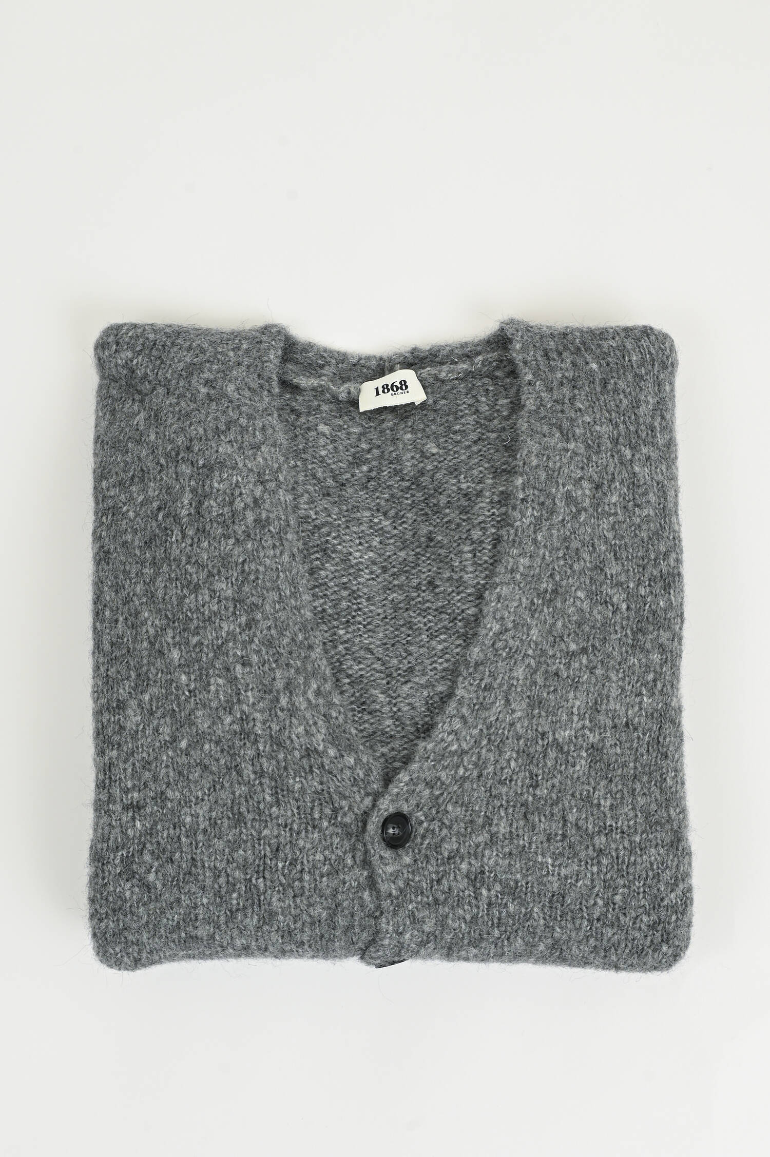 Strickweste aus Woll-Mix in Grau meliert