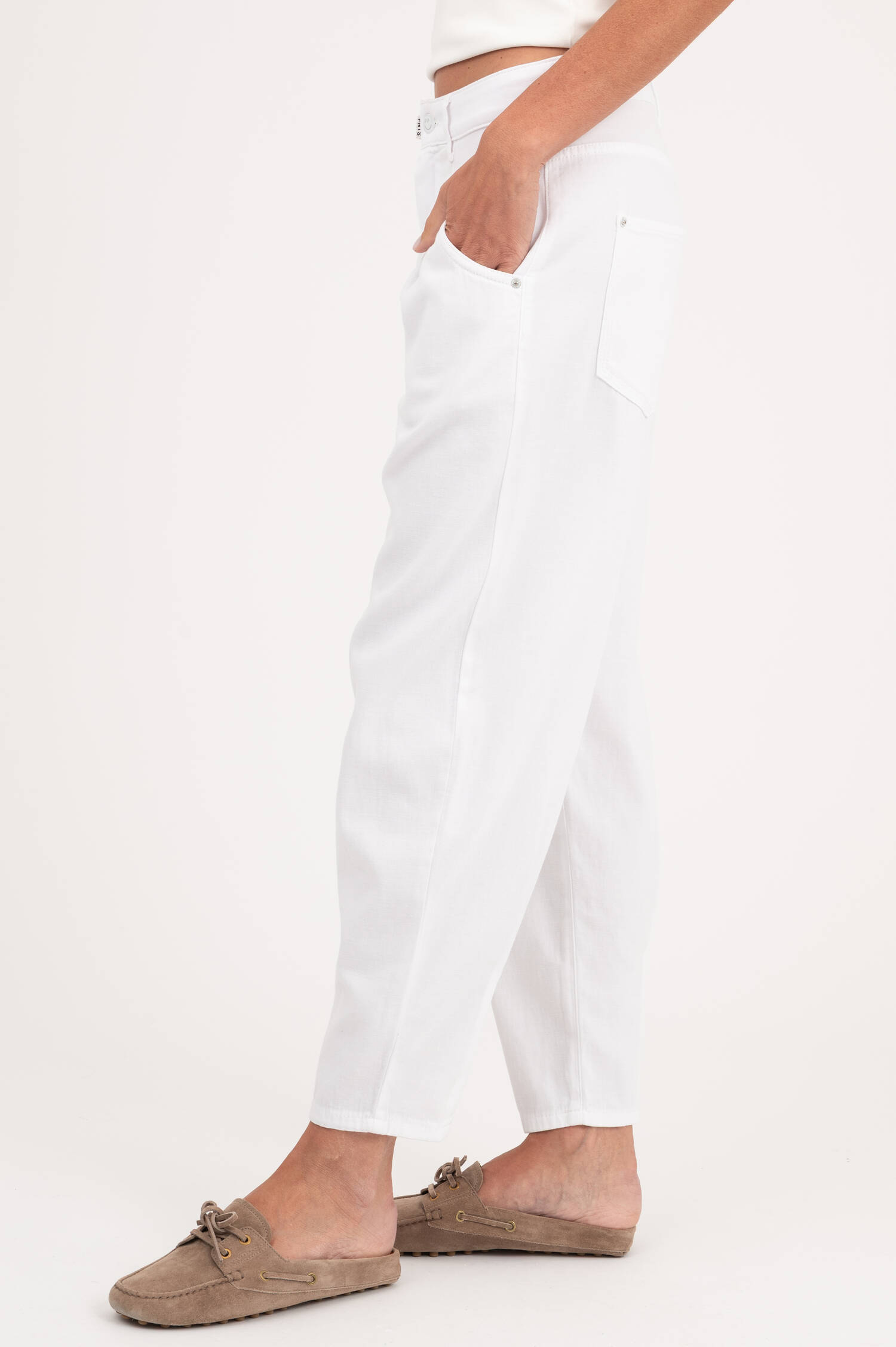 Cropped Leg Jeans THE O-SHAPE in Weiß