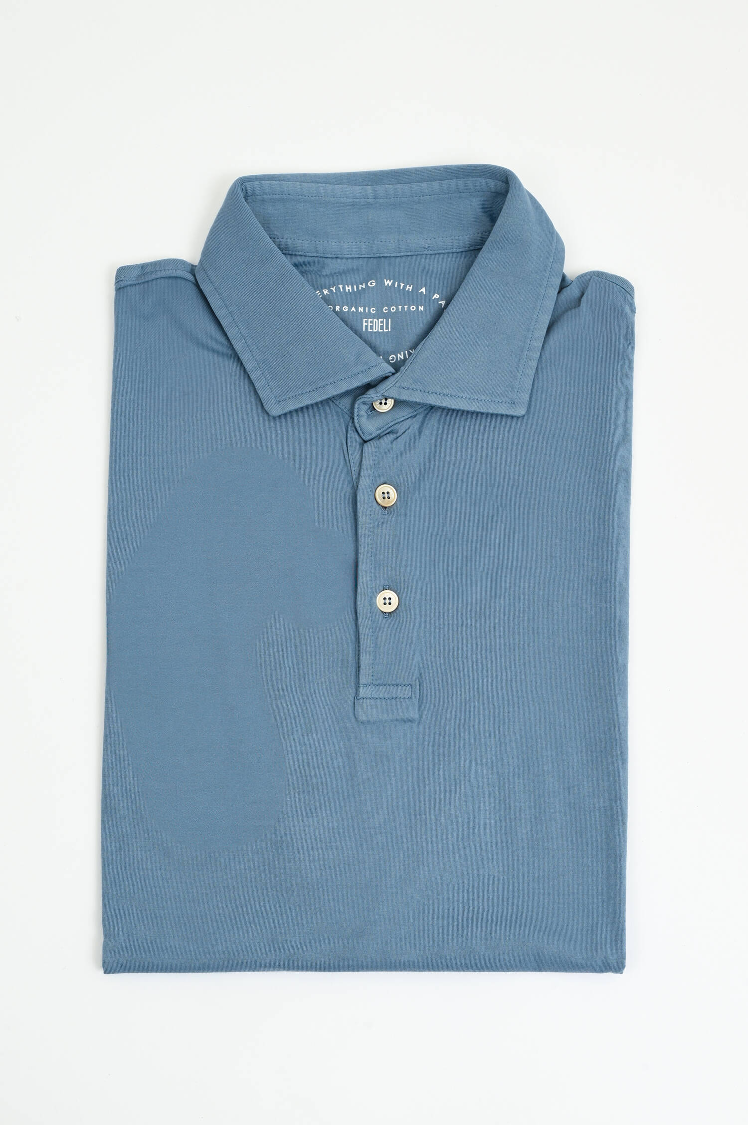 Jersey-Poloshirt in Graublau