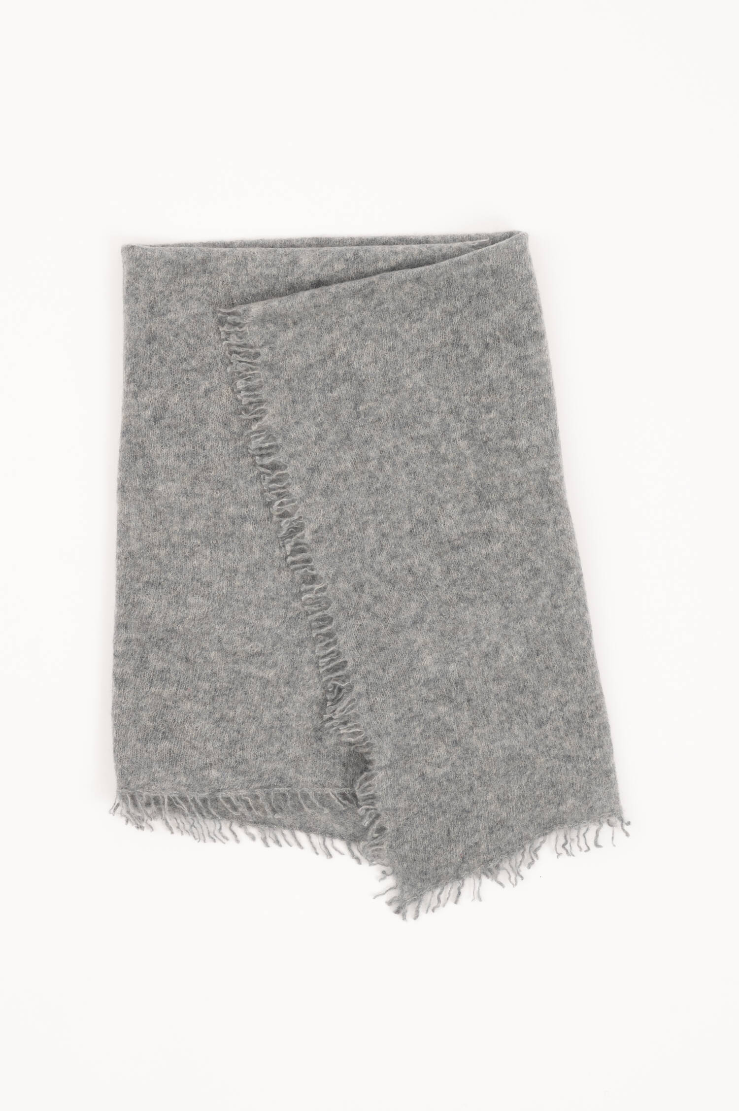 Doppelfädiger Cashmere Schal in Grau meliert