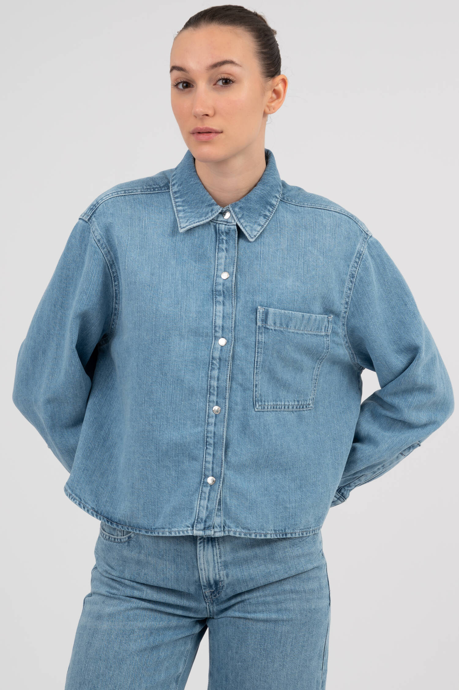 Denim Bluse IVY IRIS in Hellblau