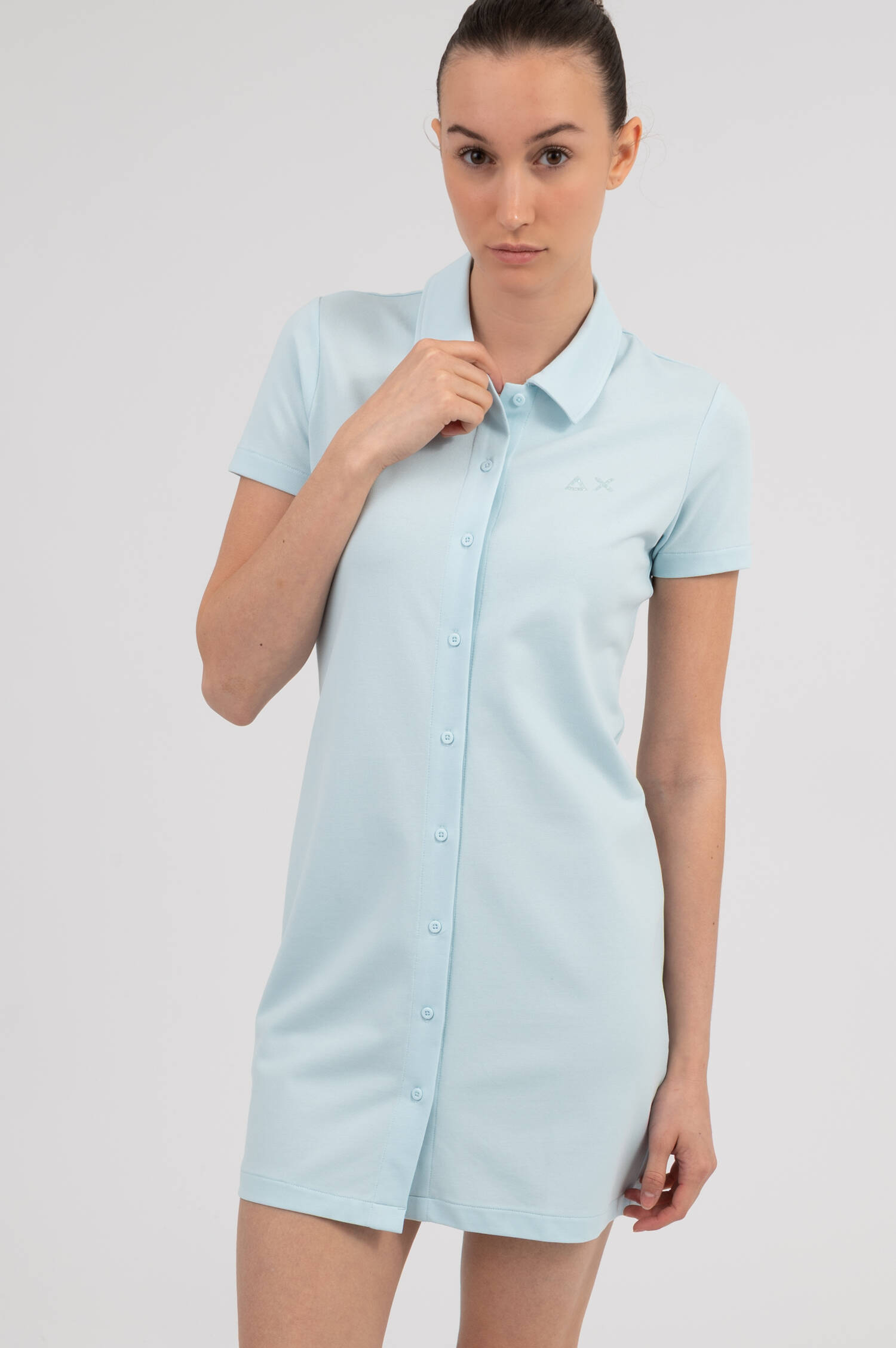 Pique Kleid in Hellblau