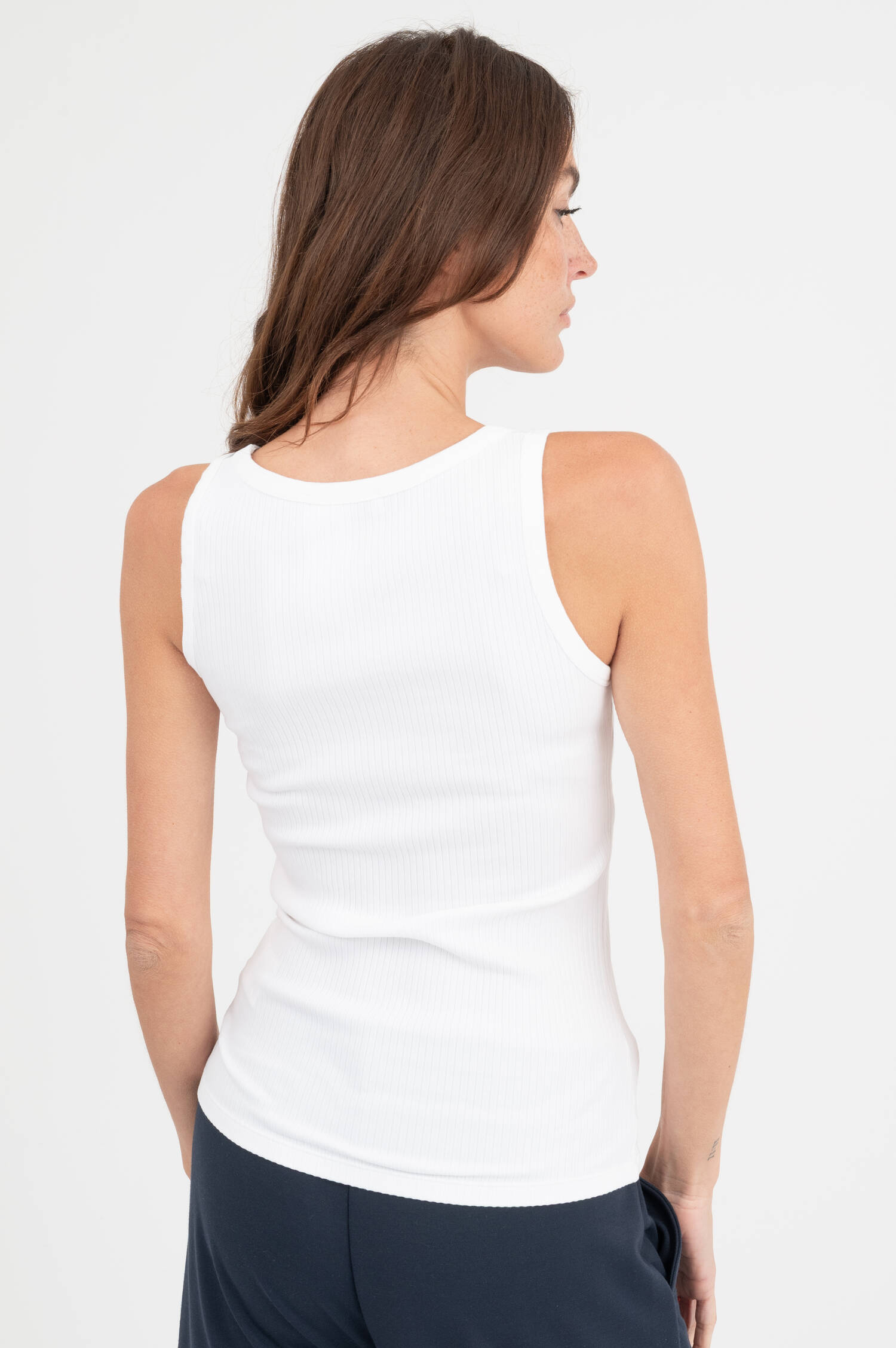 Rippstrick Tanktop ELLA in Weiß Rippstrick Tanktop ELLA in Weiß