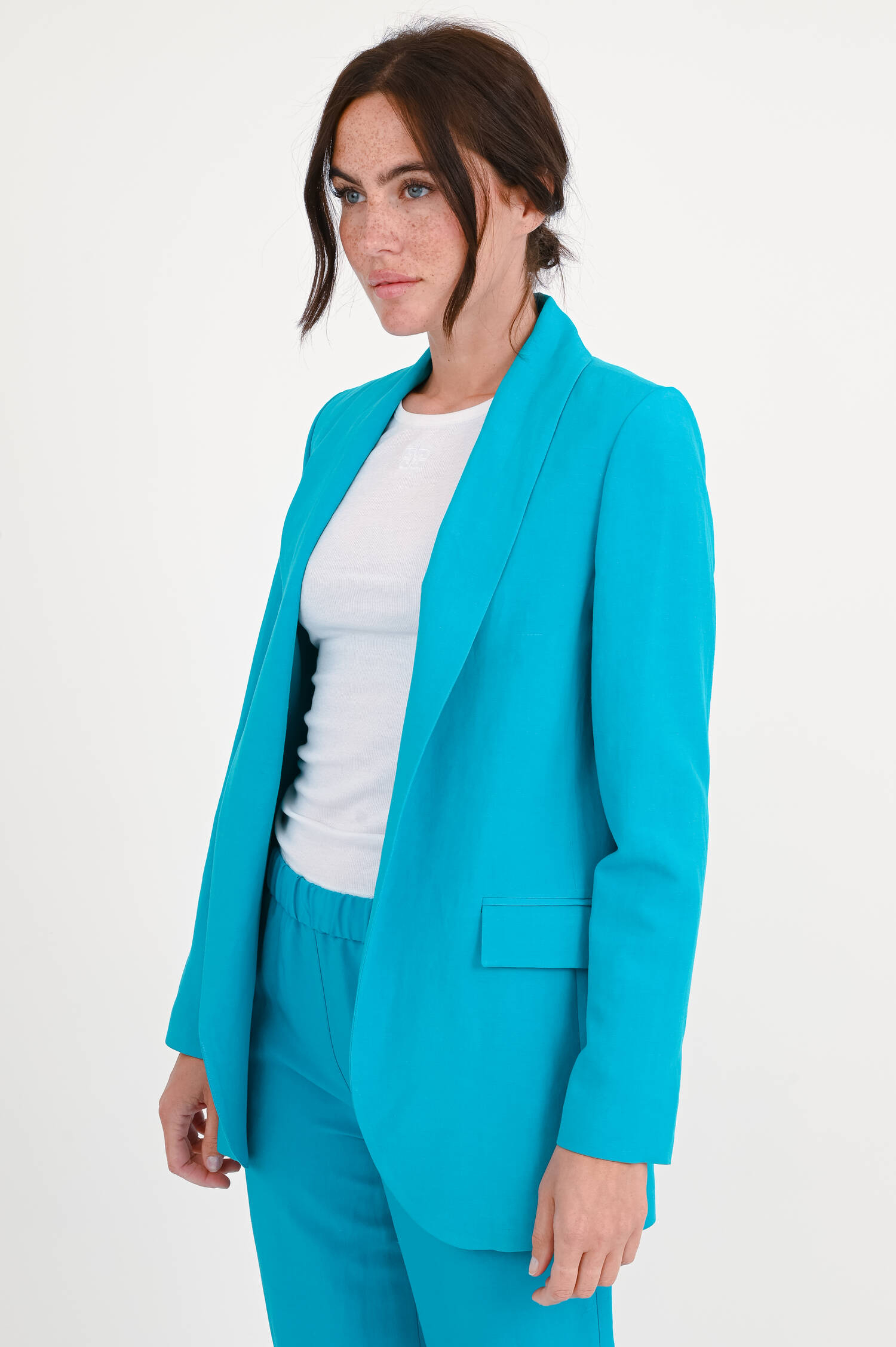 Oversize-Blazer mit Schalkragen in Türkis Oversize-Blazer mit Schalkragen in Türkis