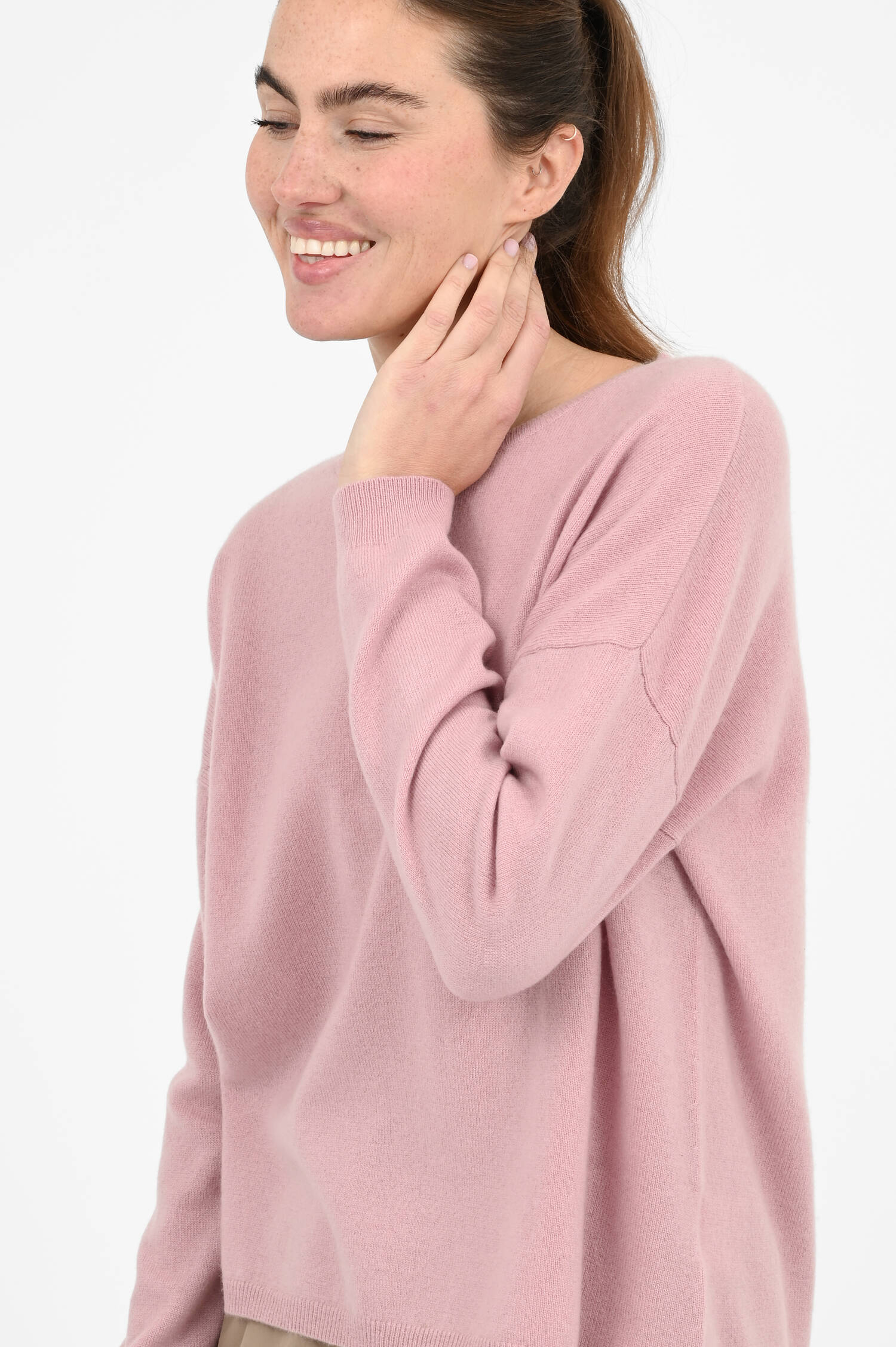 Strickpullover aus Cashmere in Old Rose