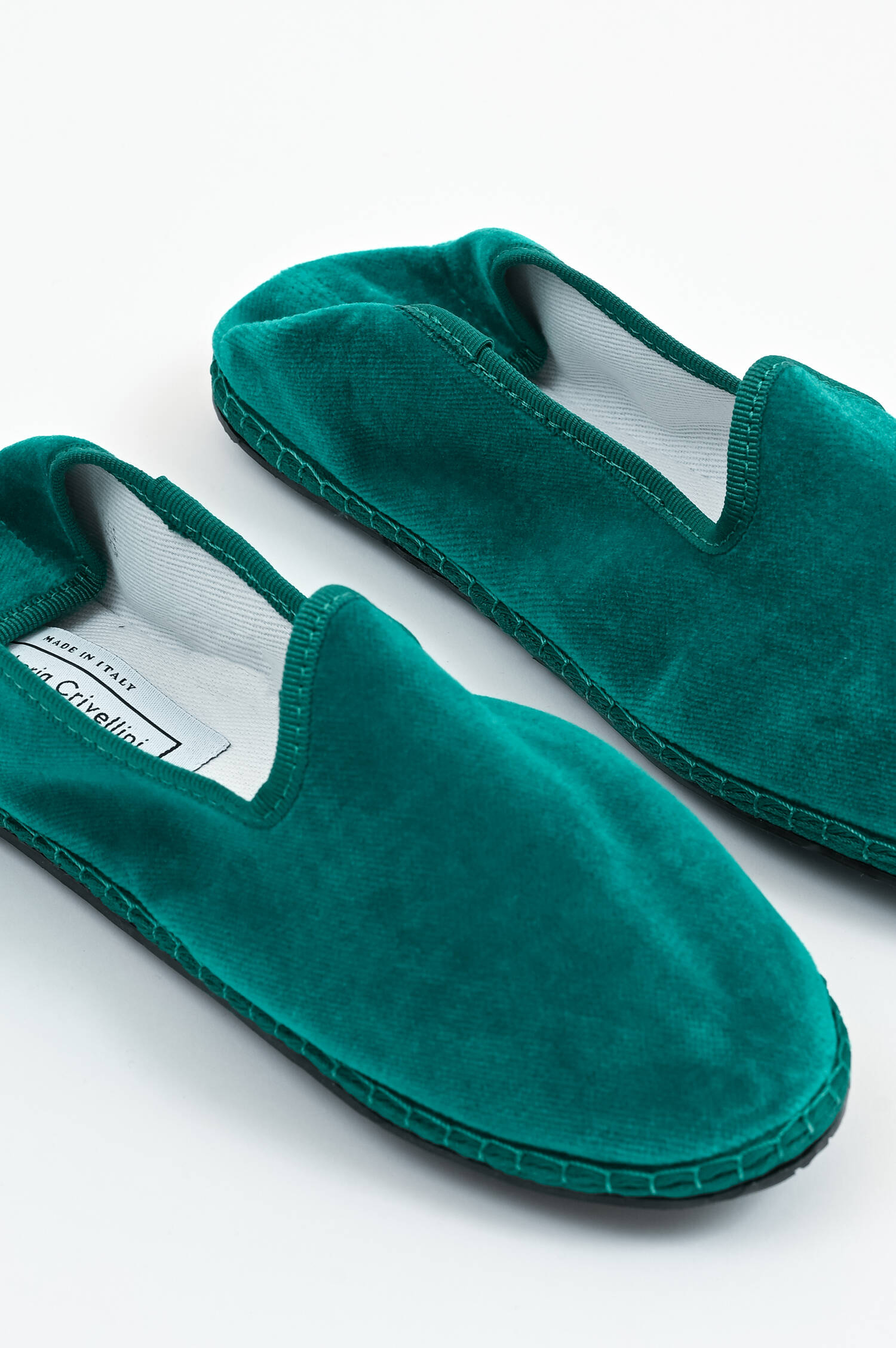 Samt-Loafer in Petrol