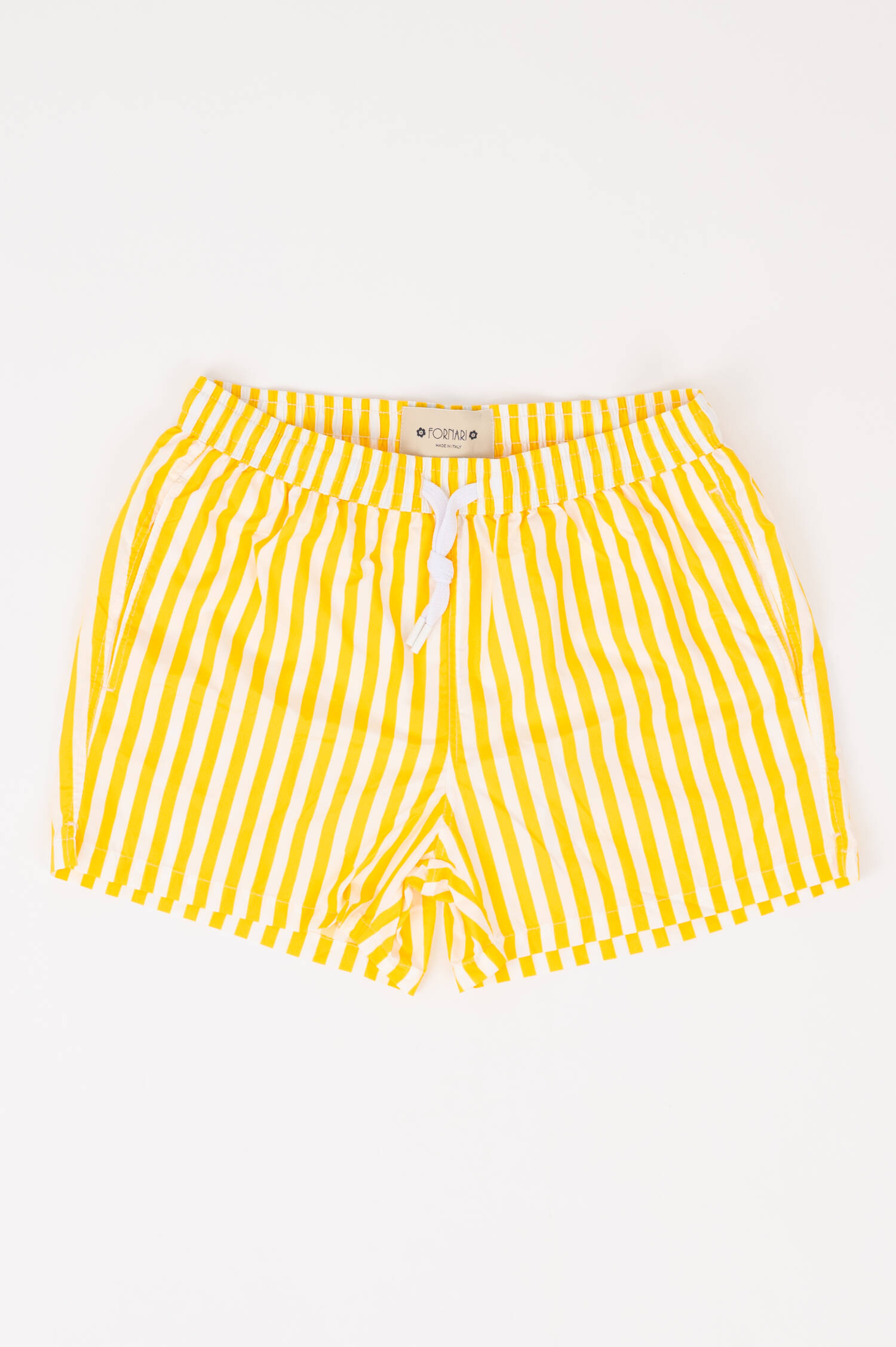 Badehose in Gelb/Weiß gestreift