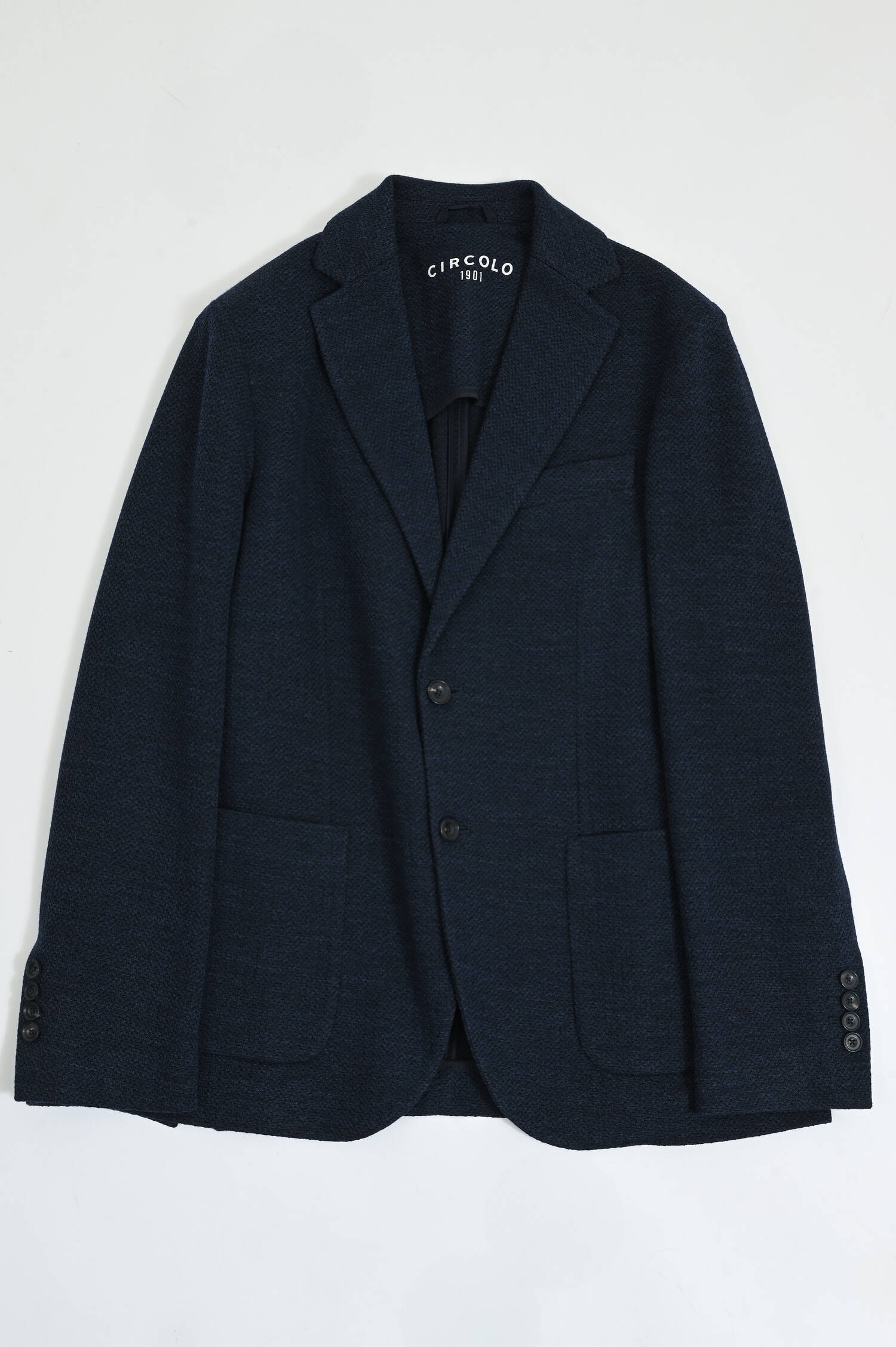 Sakko aus Woll-Mix mit Struktur in Navy