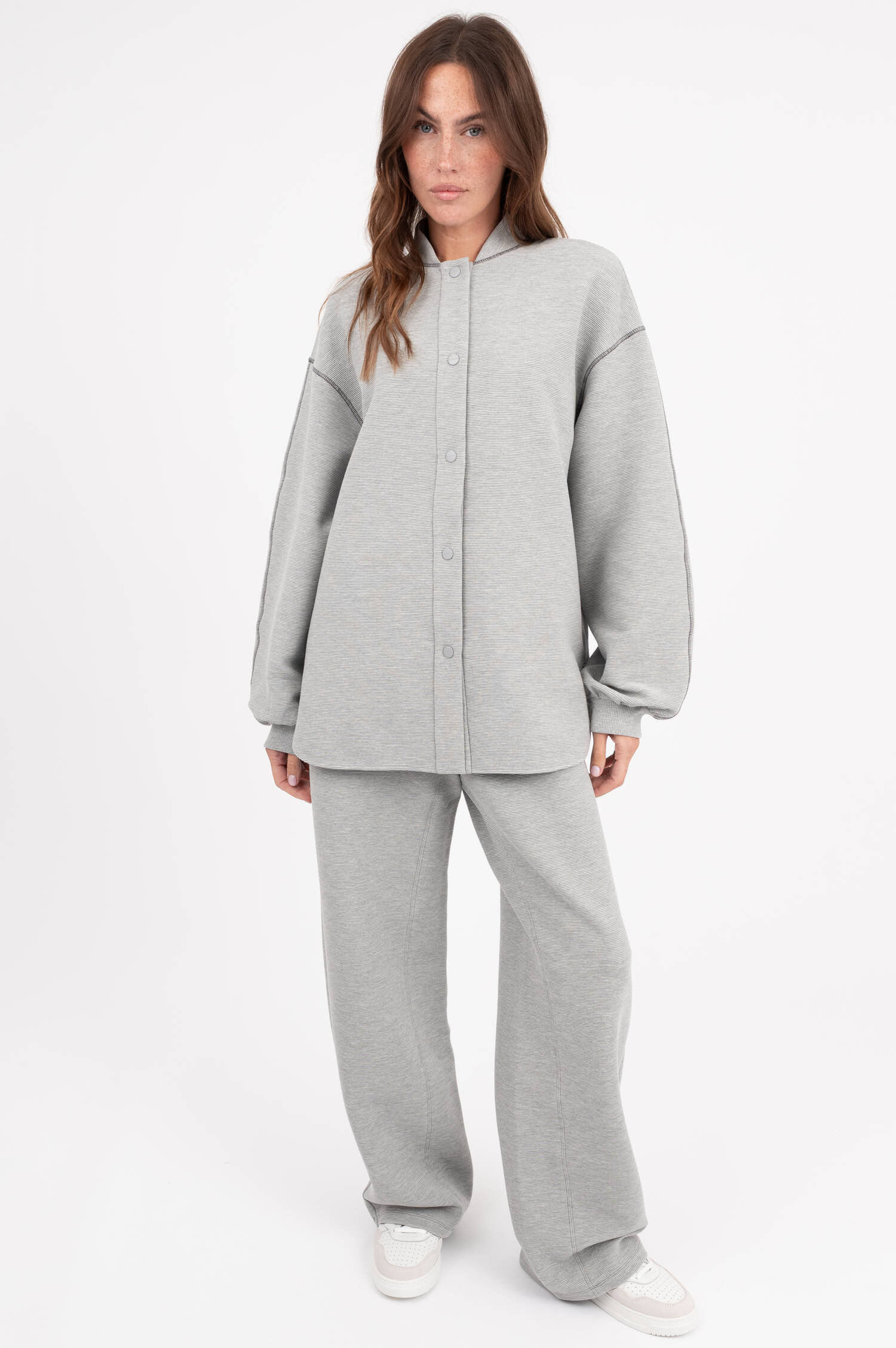 Sweatjacke DIVINA in Hellgrau meliert