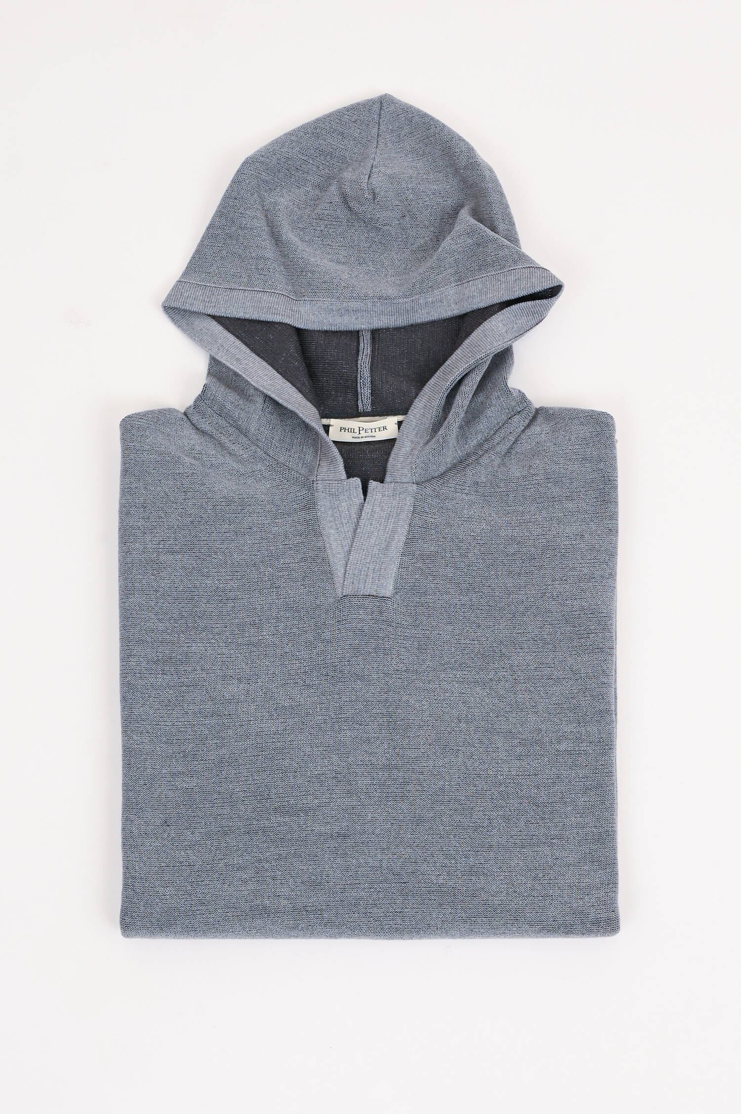 Langarm-Kapuzenshirt in Grau