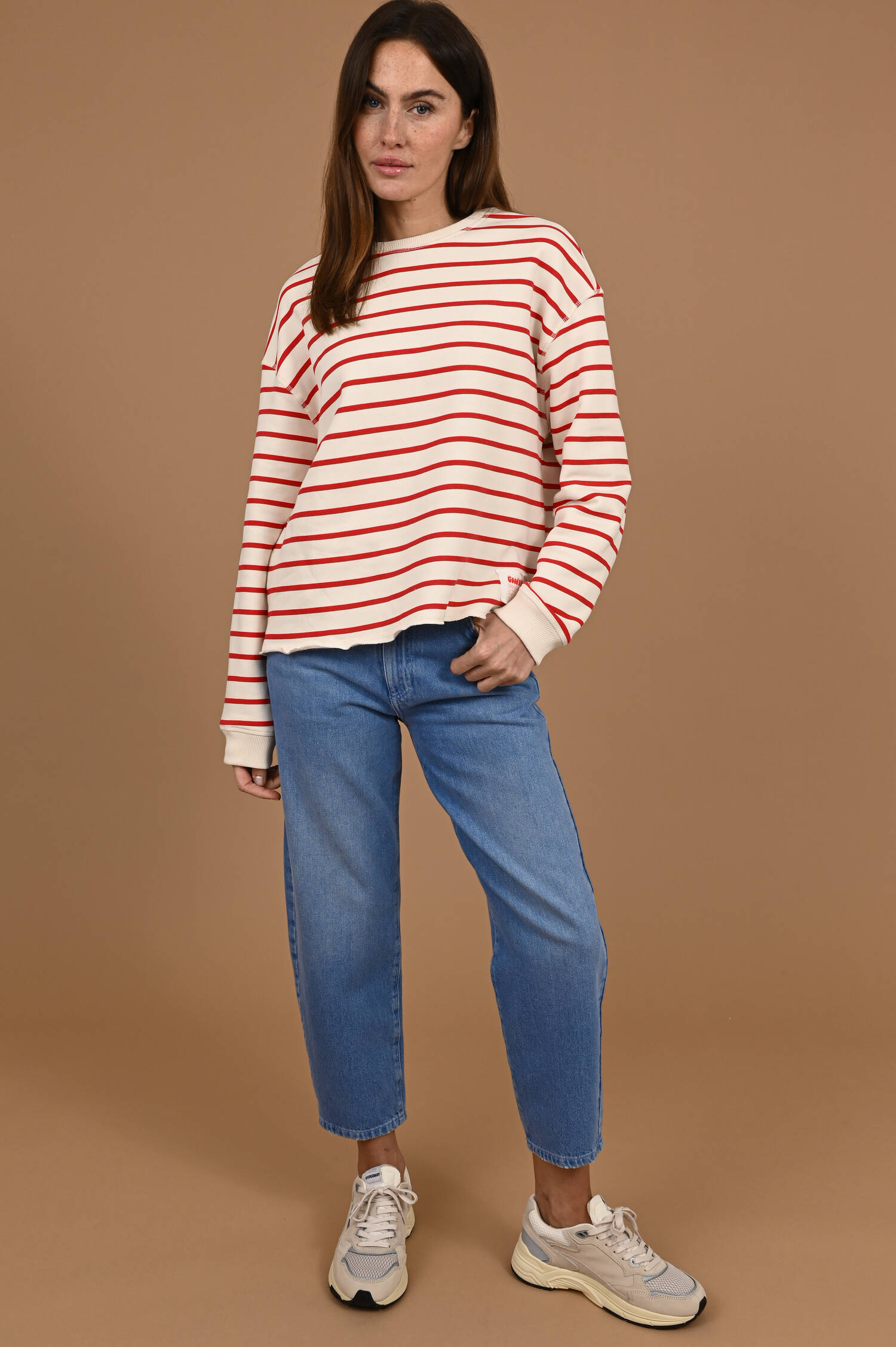 Sweater Smile More in Cherryrot/Ecru gestreift Sweater Smile More in Cherryrot/Ecru gestreift