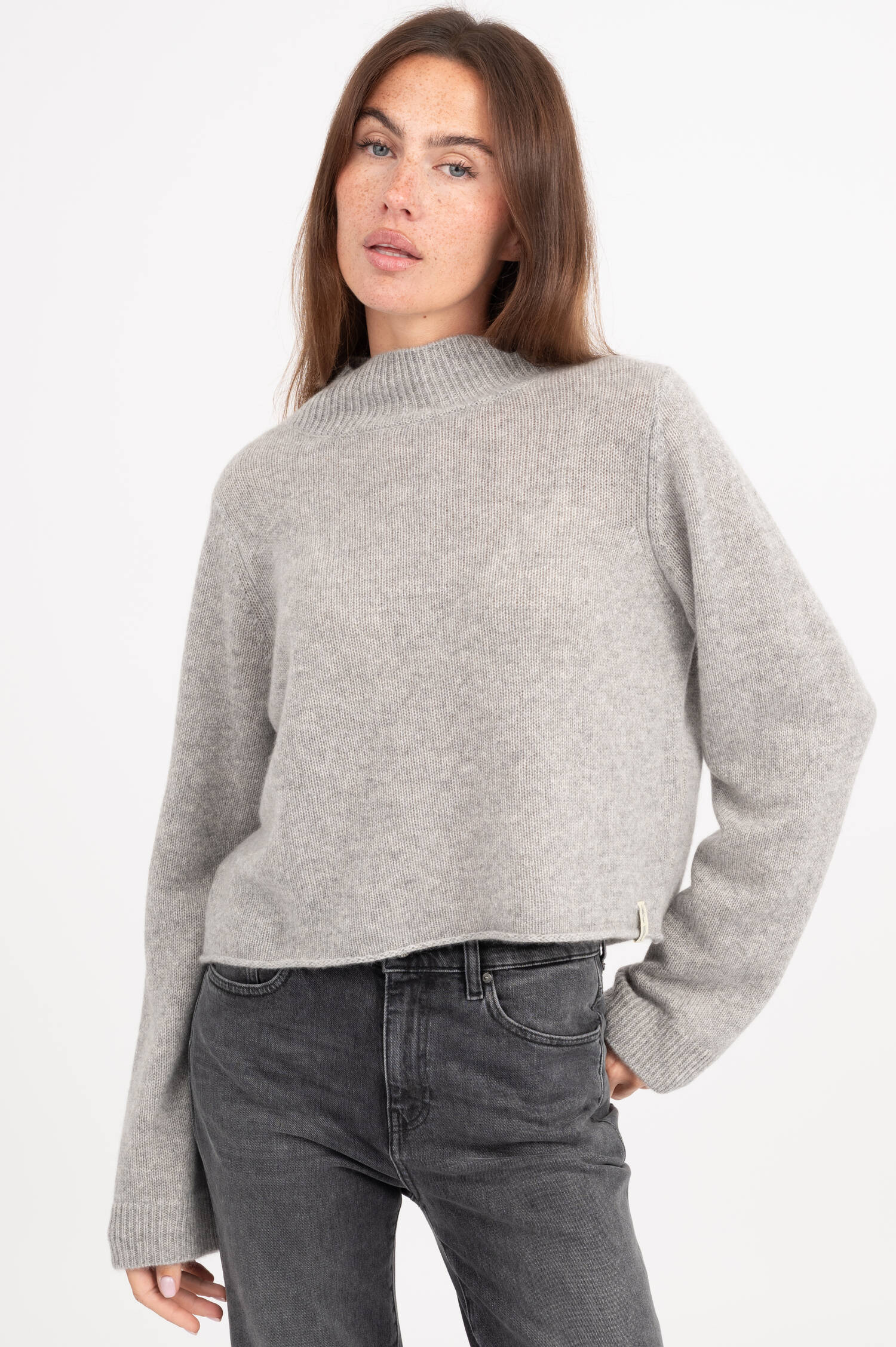 Cashmere Pullover in Grau meliert Cashmere Pullover in Grau meliert