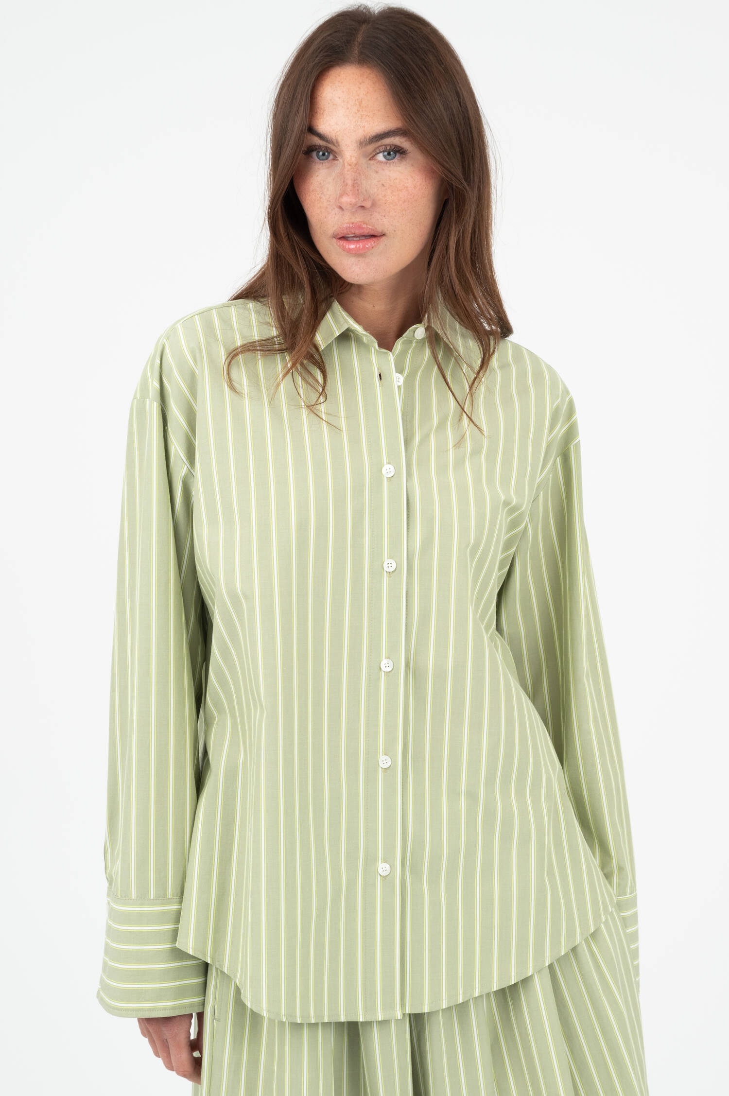 Gestreifte Bluse CAMICIA in Grün