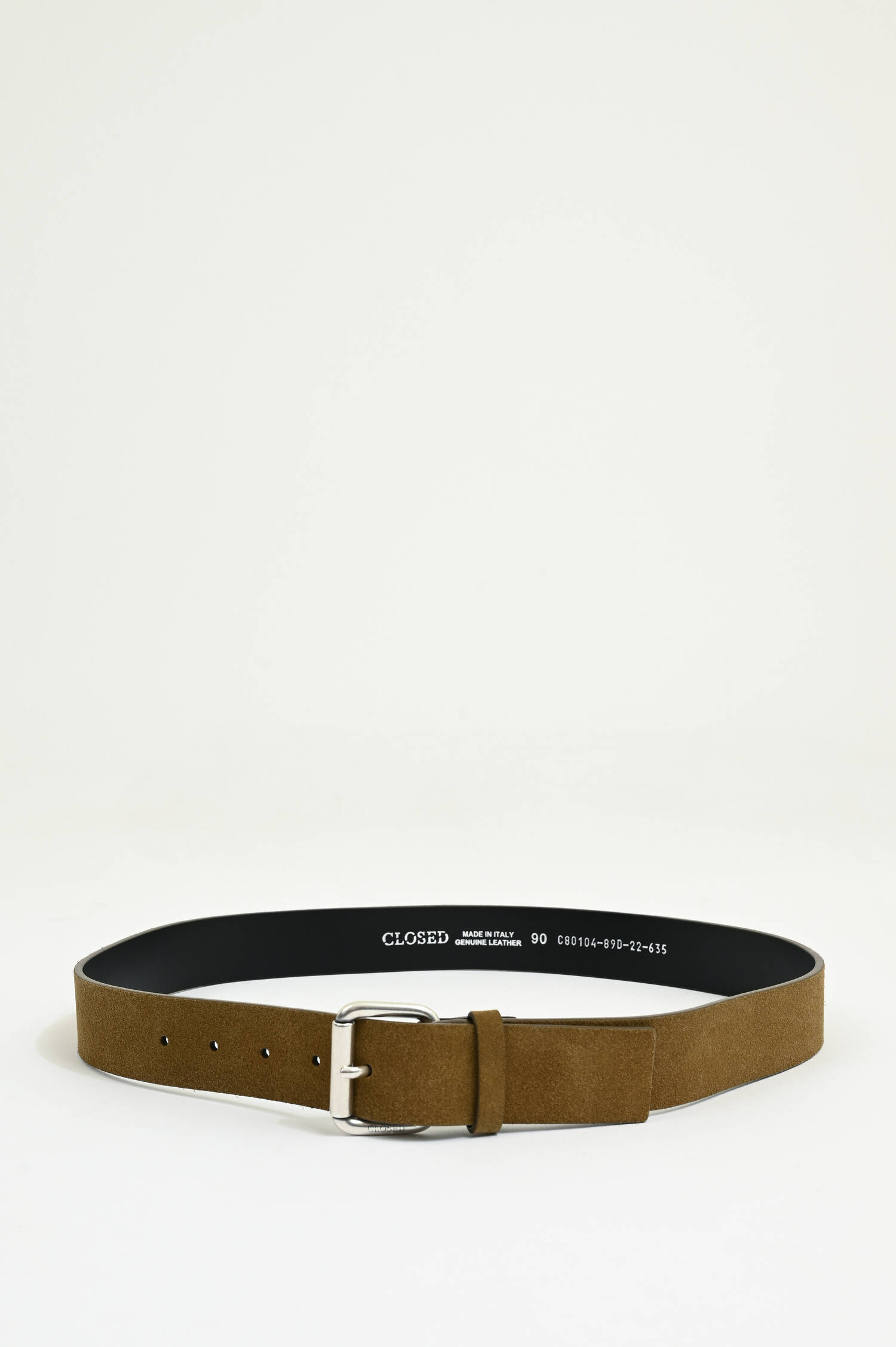 Gürtel aus Velour-Leder in Herbal Green