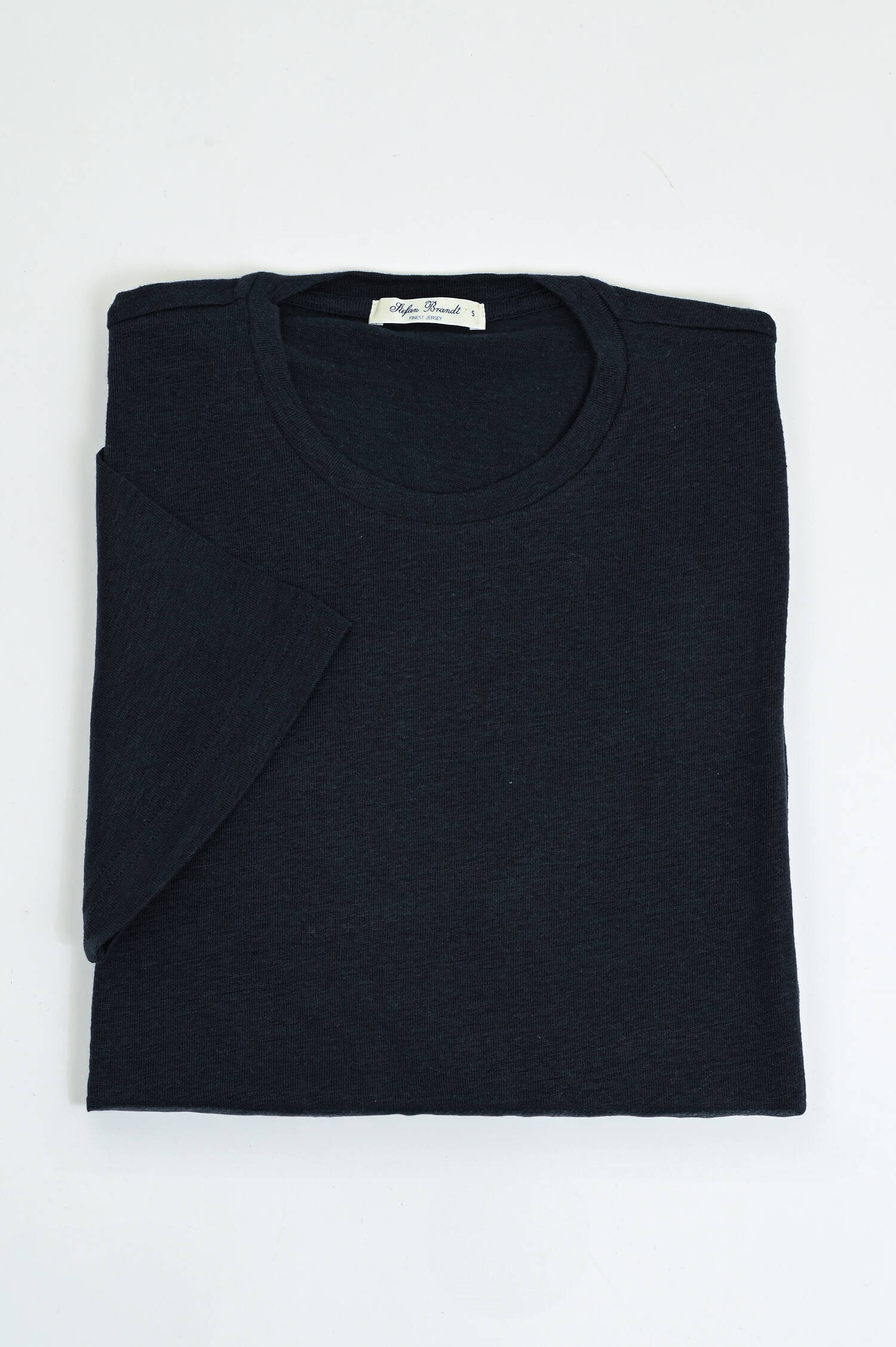 T-Shirt aus Leinen-Mix in Marine