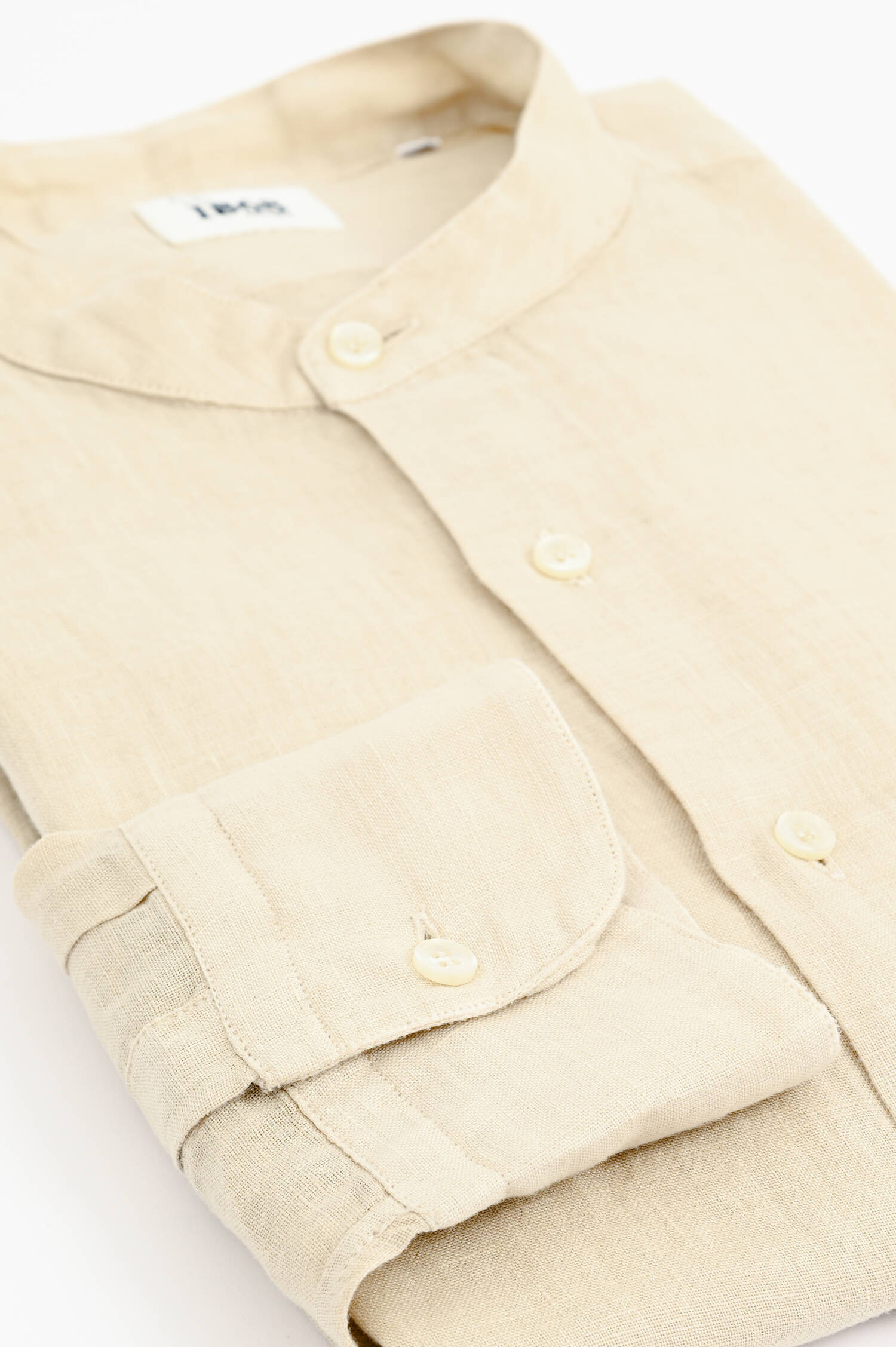 Leinenhemd mit Stehkragen in Beige Leinenhemd mit Stehkragen in Beige