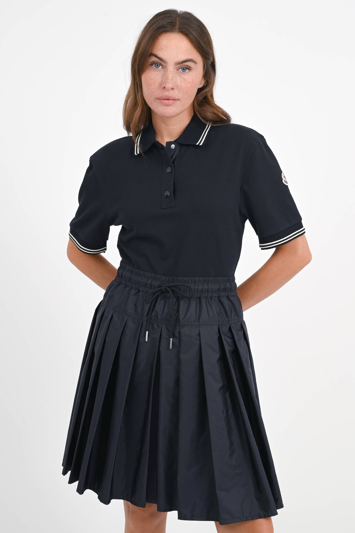 Kleid mit Poloshirt-Oberteil in Marine