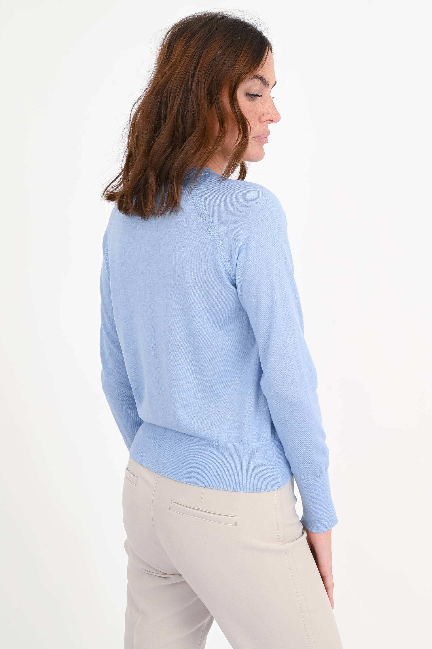 Strickweste aus Woll-Seide-Mix in Hellblau