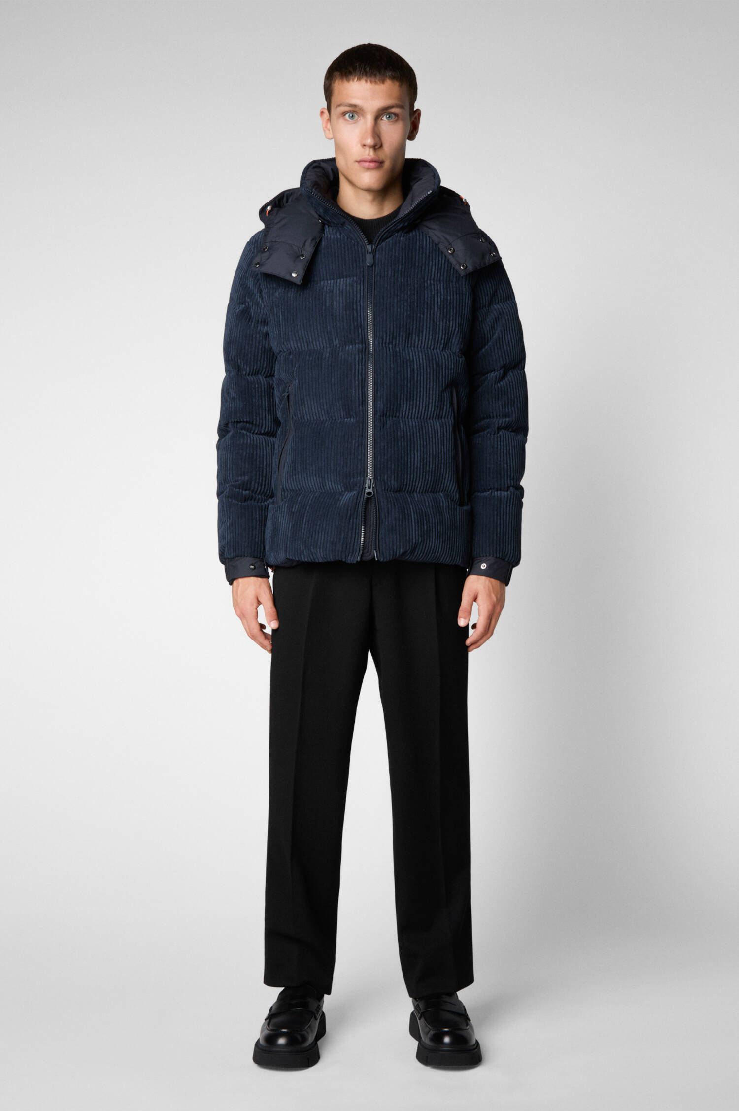 Jacke ALBUS aus Cord in Marineblau