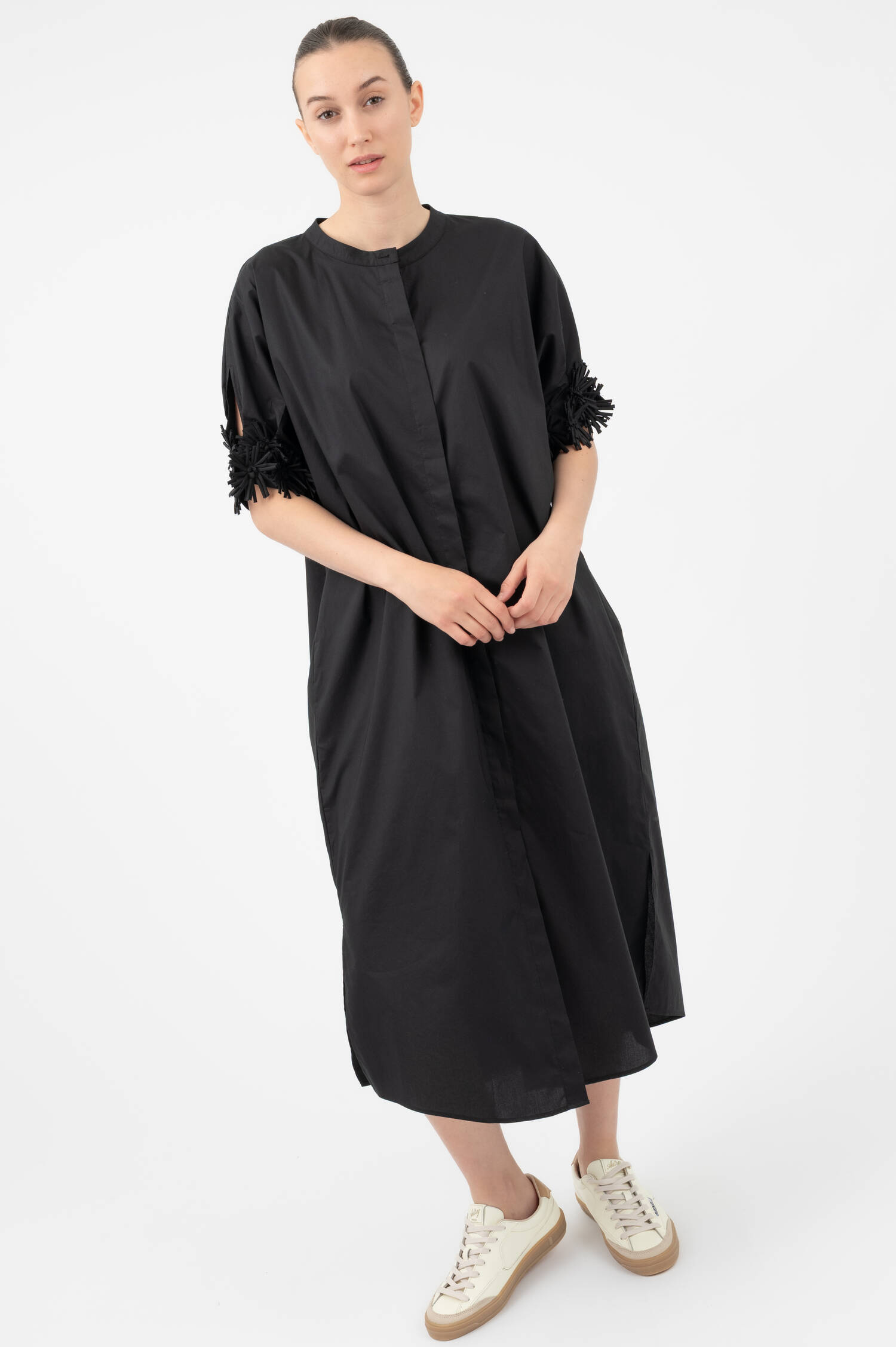 Hemdblusenkleid in Neroschwarz