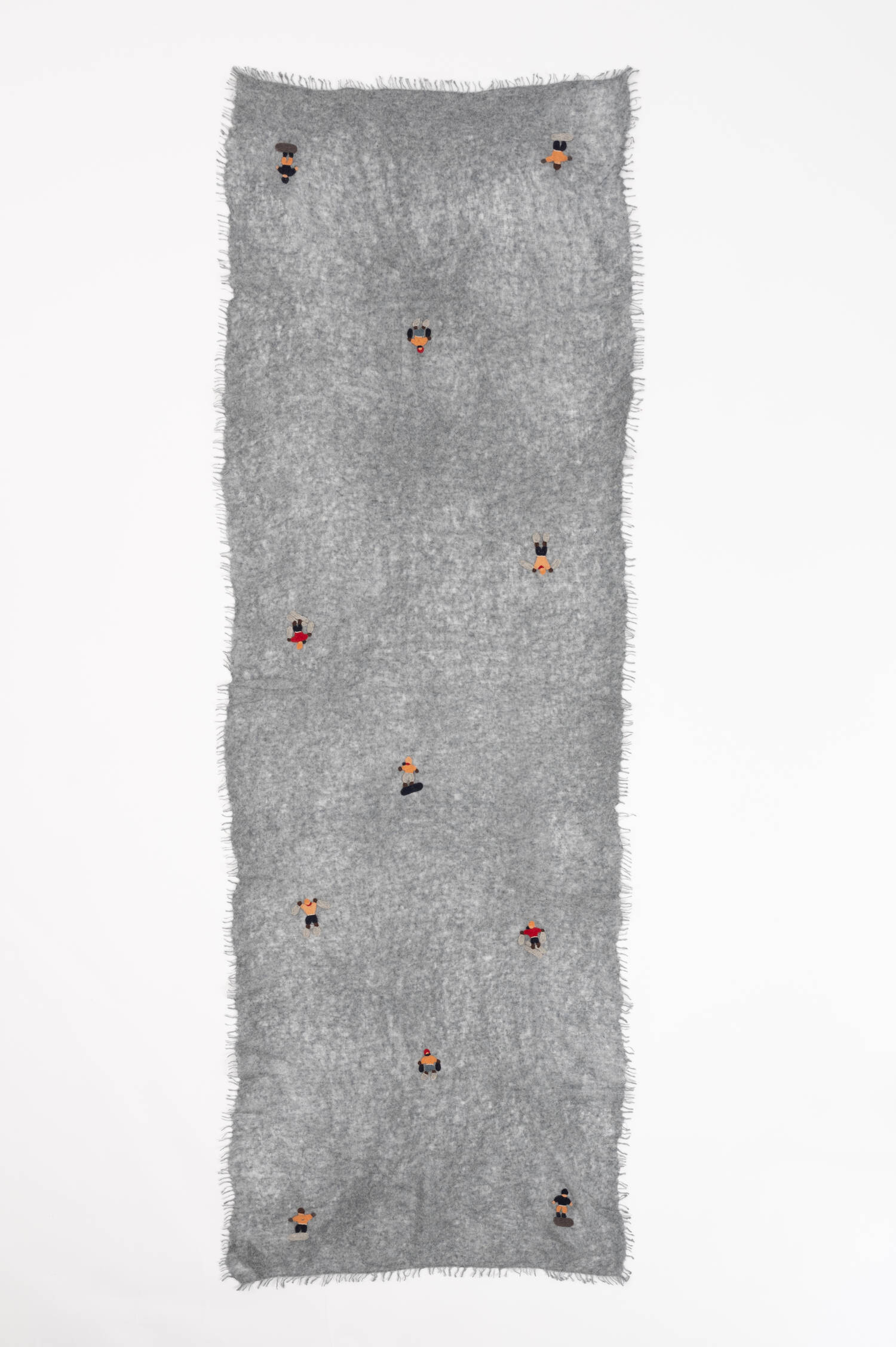 Cashmere Schal mit Ski-Motiv in Grau Cashmere Schal mit Ski-Motiv in Grau