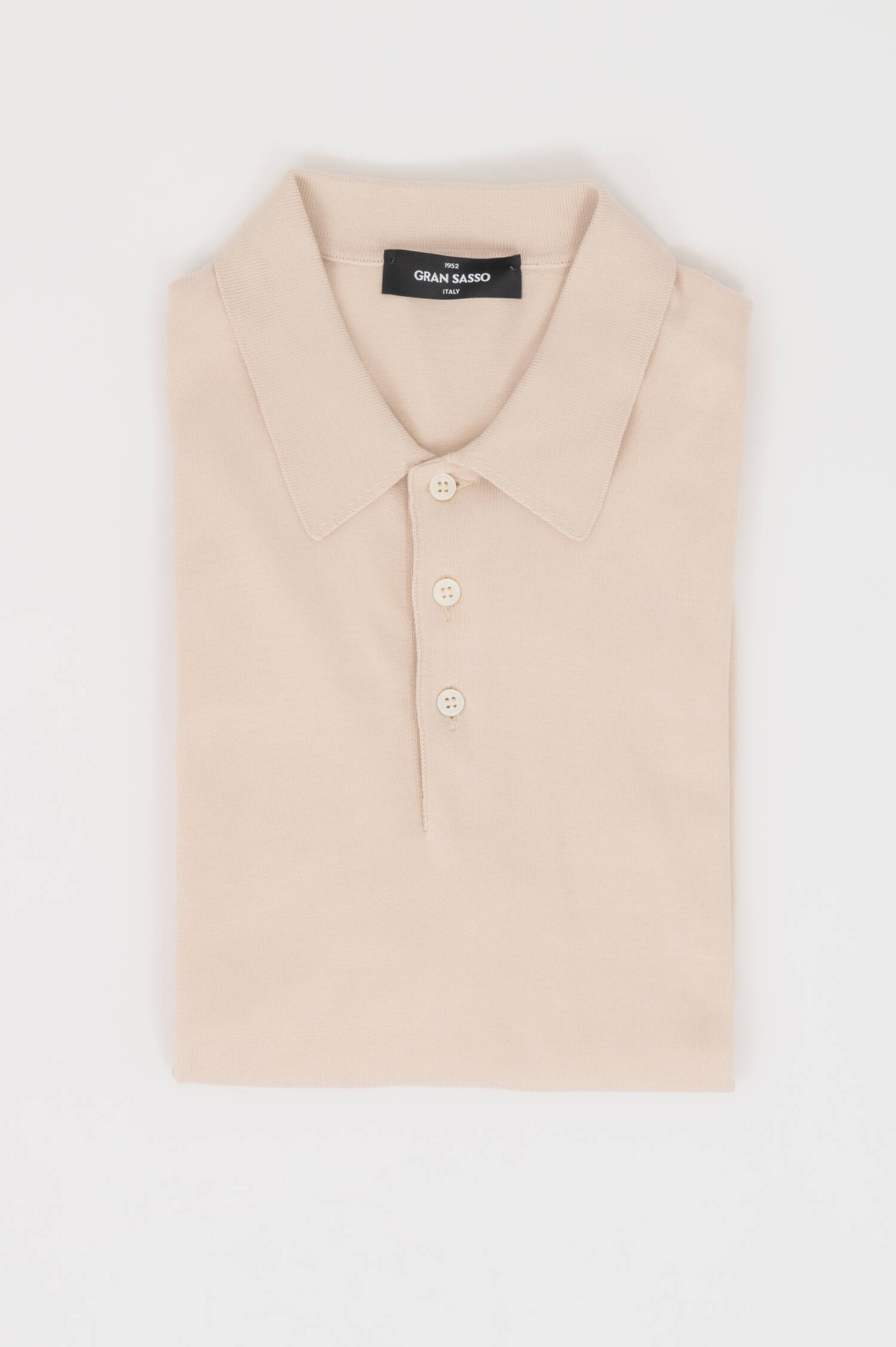 Feinstrick Polo in Beige