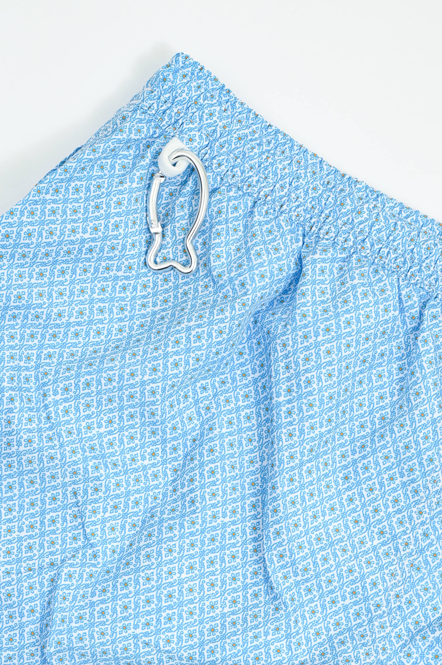 Badehose MADEIRA mit Mosaikmuster in Hellblau/Weiß