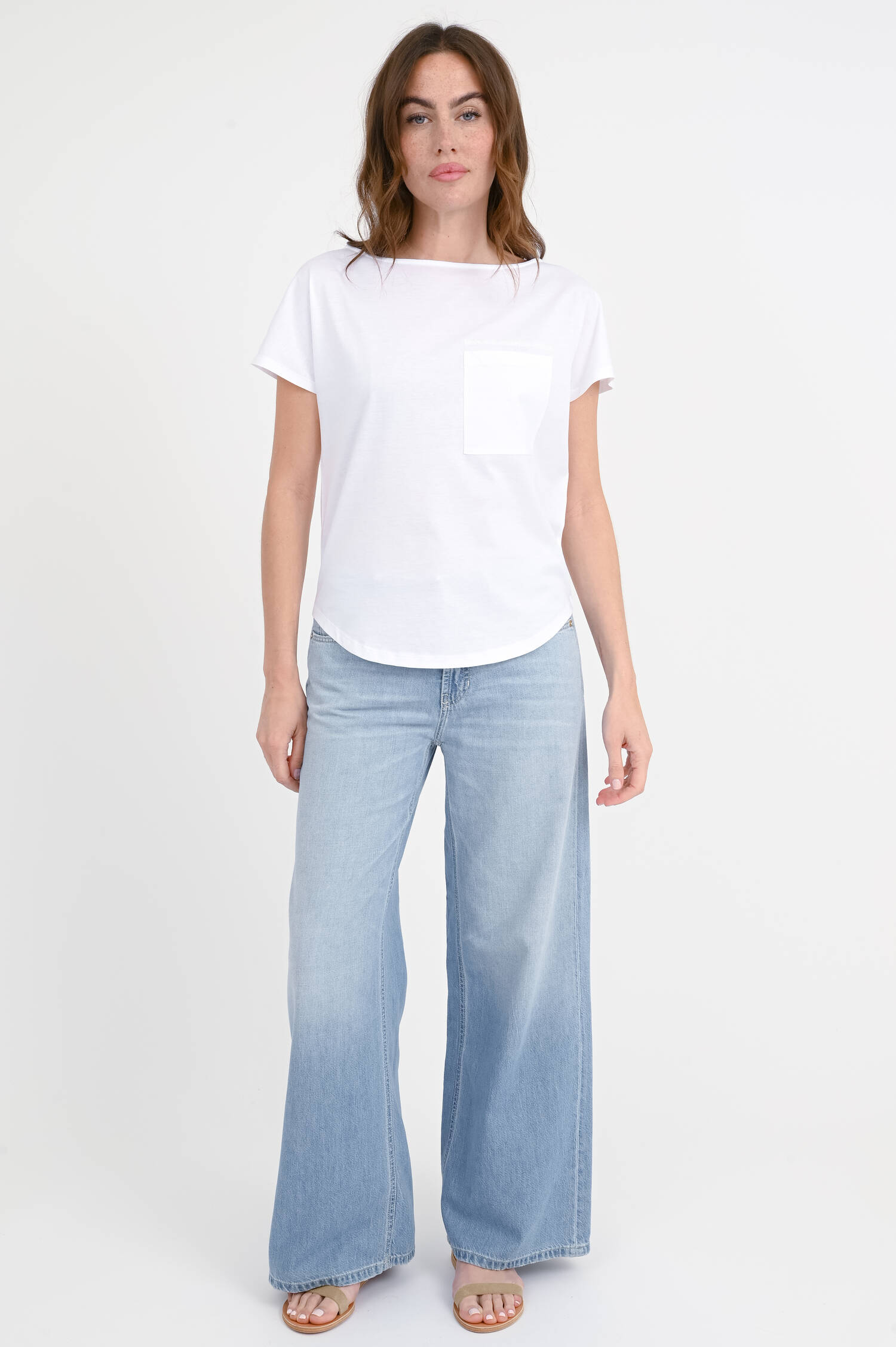 Shirt L'AMORE mit U-Boot-Ausschnitt in Weiß Shirt L'AMORE mit U-Boot-Ausschnitt in Weiß