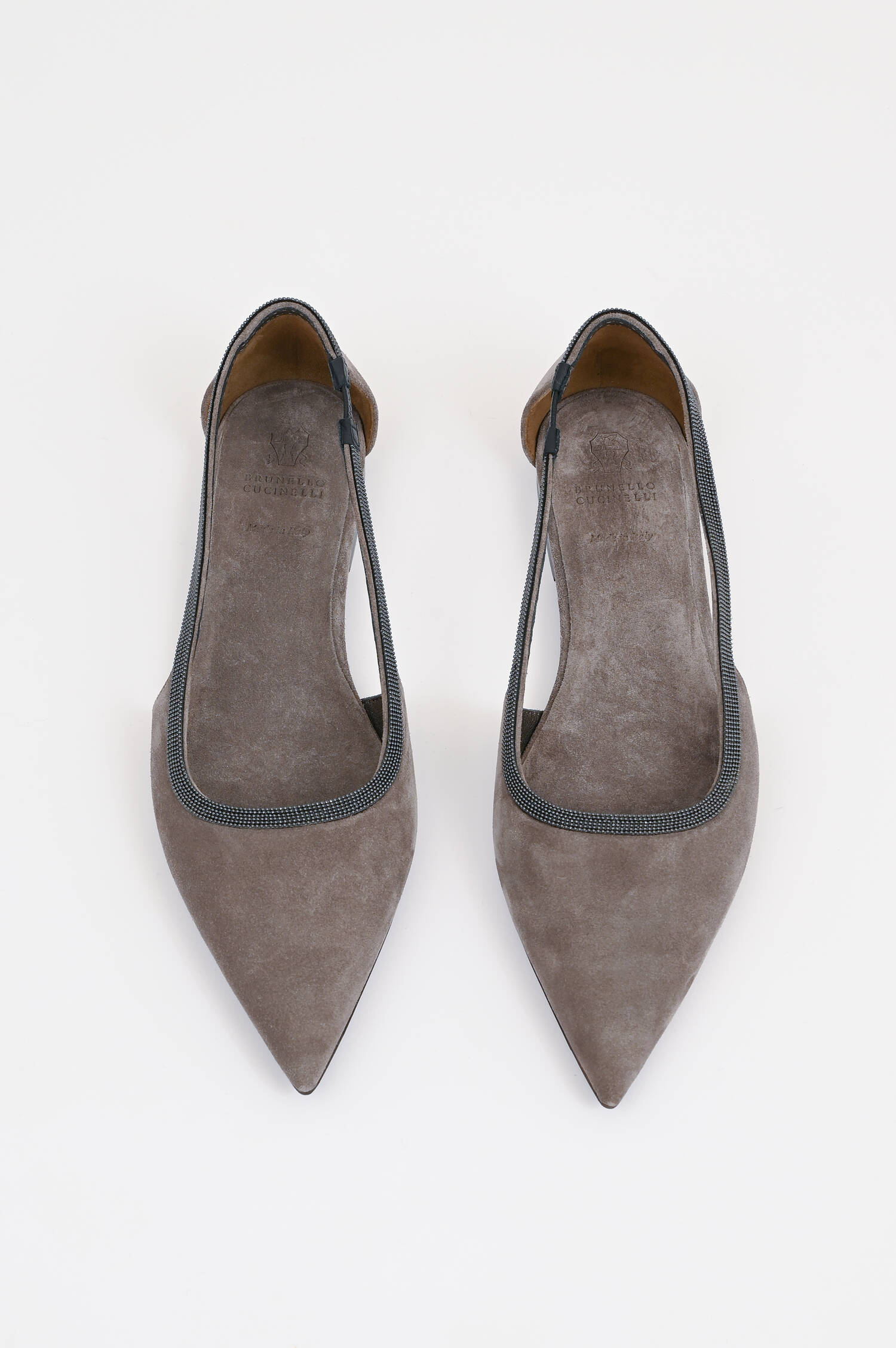 Ballerina mit Molini-Perlen in Taupe