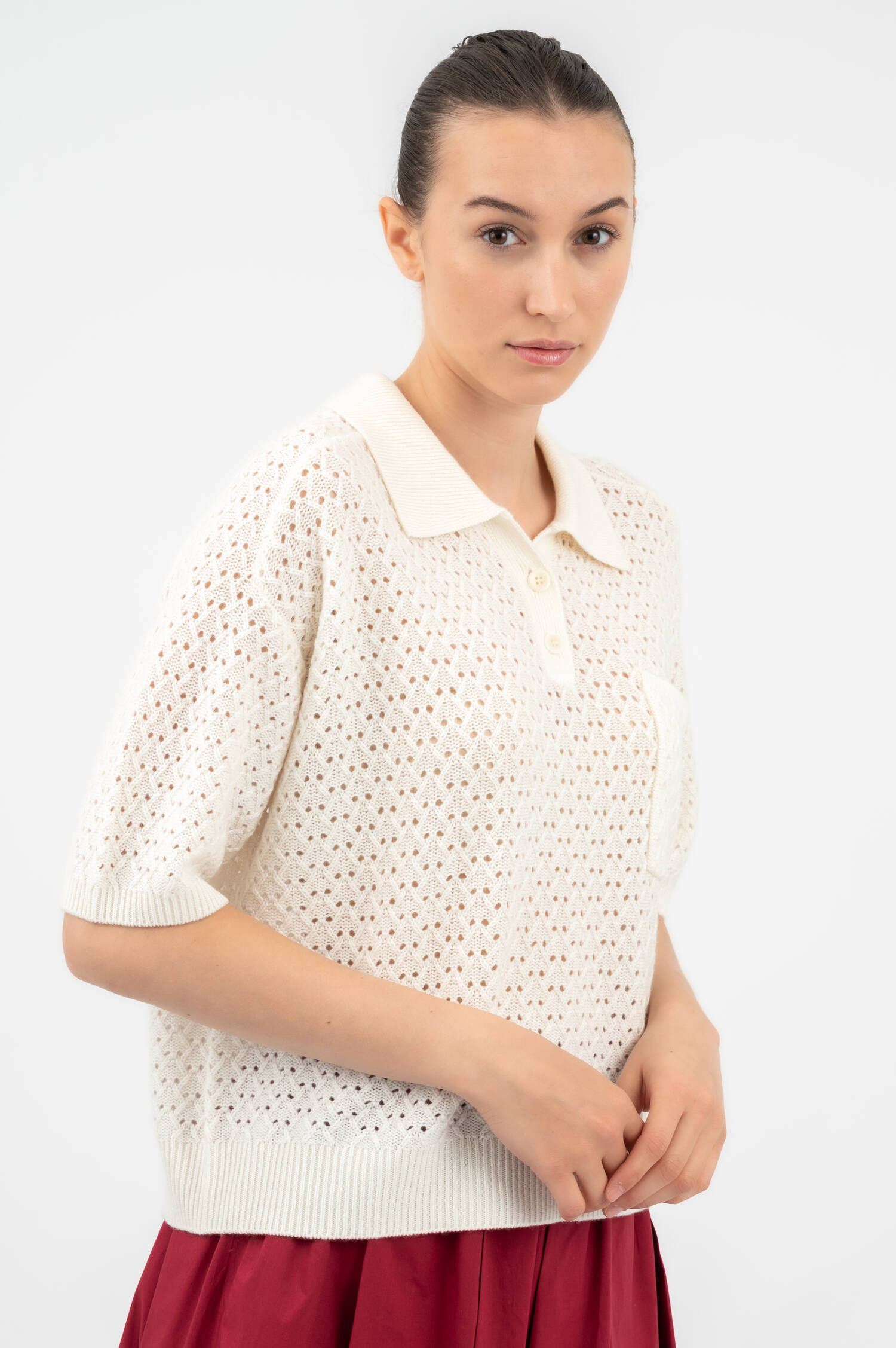 Strick-Shirt in Weiß Strick-Shirt in Weiß