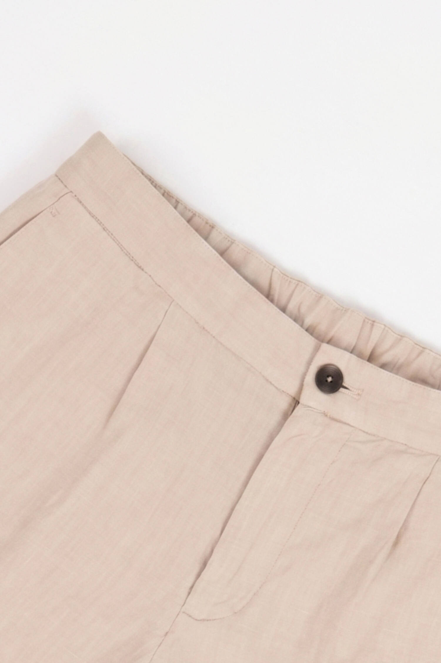 Leinen Bermuda in Beige
