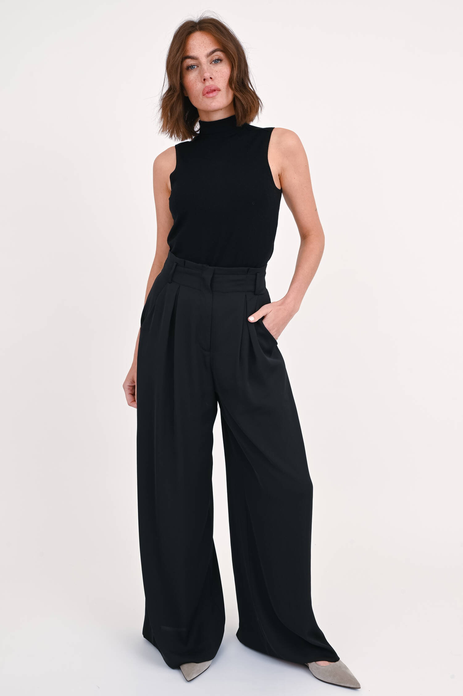 Wollmix Rollkragen in Schwarz