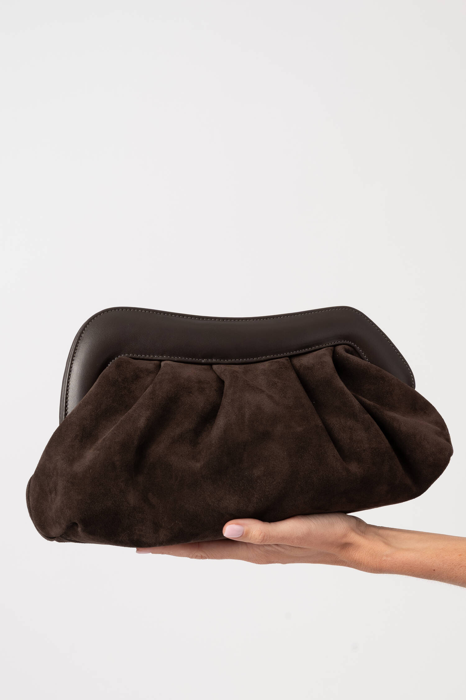 Suede Pouch NAYARA in Braun Suede Pouch NAYARA in Braun