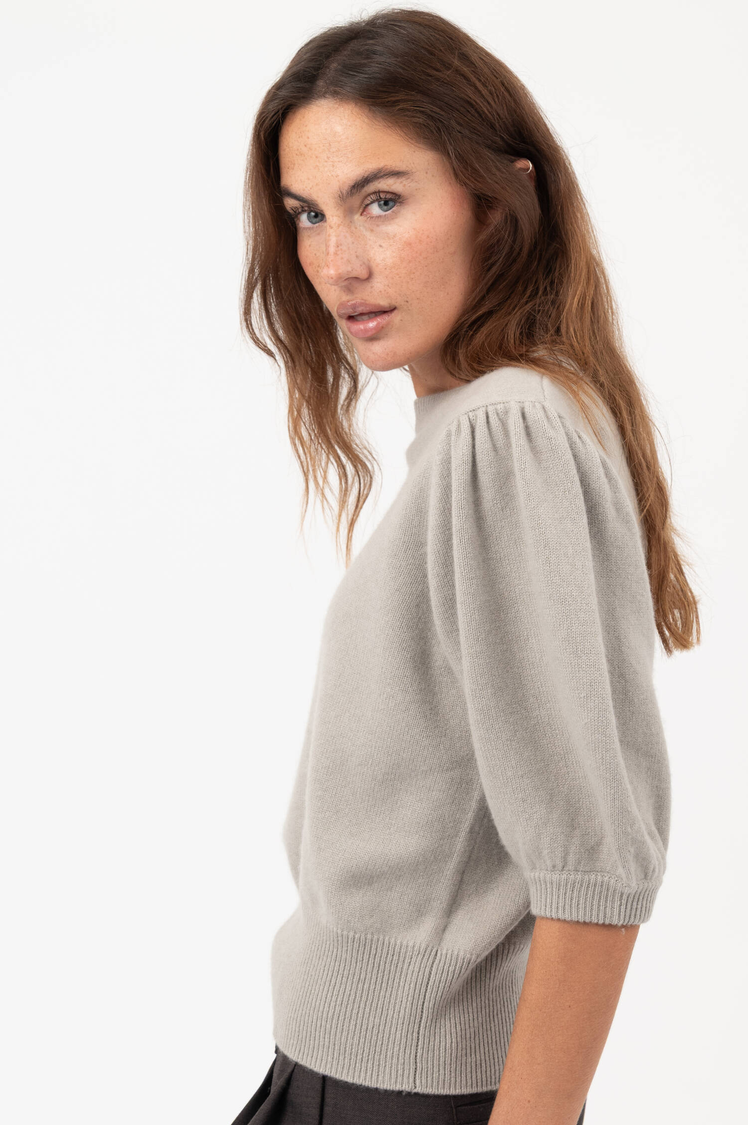 Woll-Cashmere-Pullover MIA in Greige Woll-Cashmere-Pullover MIA in Greige