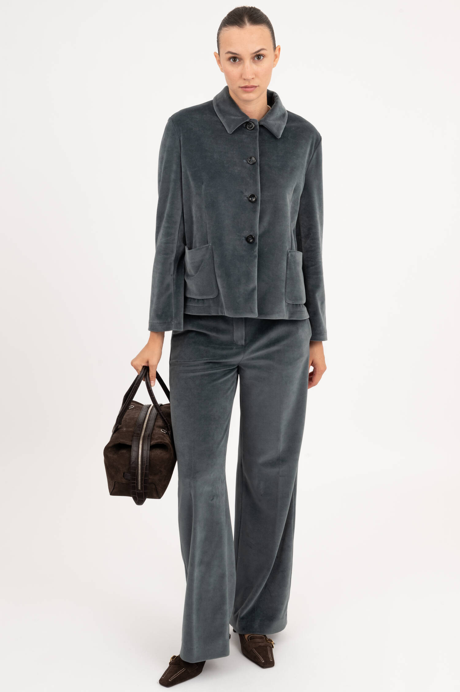 Suede Bowling Bag in Braun Suede Bowling Bag in Braun