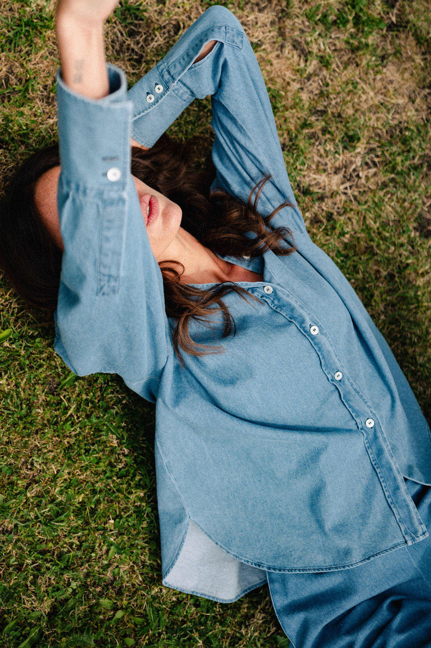 Denimbluse in Mittelblau Denimbluse in Mittelblau