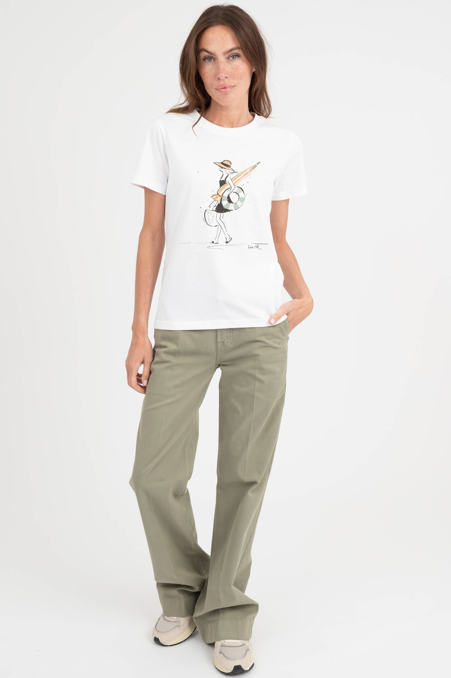 T-Shirt mit Beach-Day Illustration in Weiß T-Shirt mit Beach-Day Illustration in Weiß