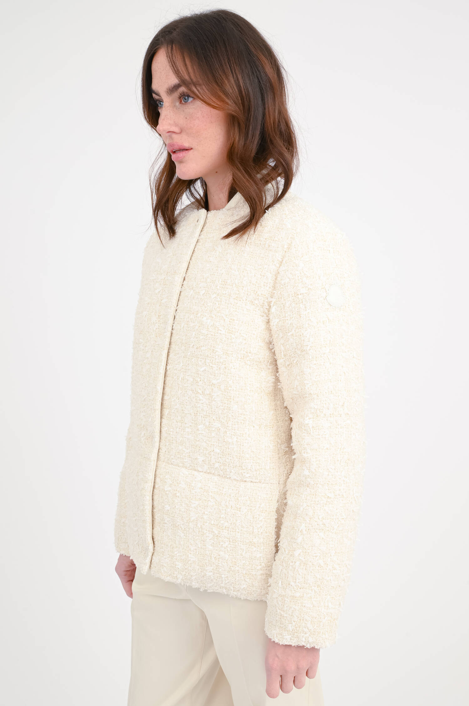 Tweed-Daunenjacke GERBEROY in Creme
