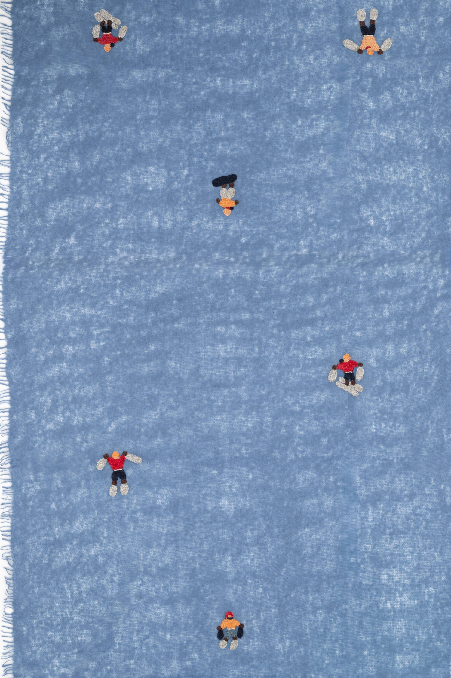 Cashmere Schal mit Ski-Motiv in Blau Cashmere Schal mit Ski-Motiv in Blau