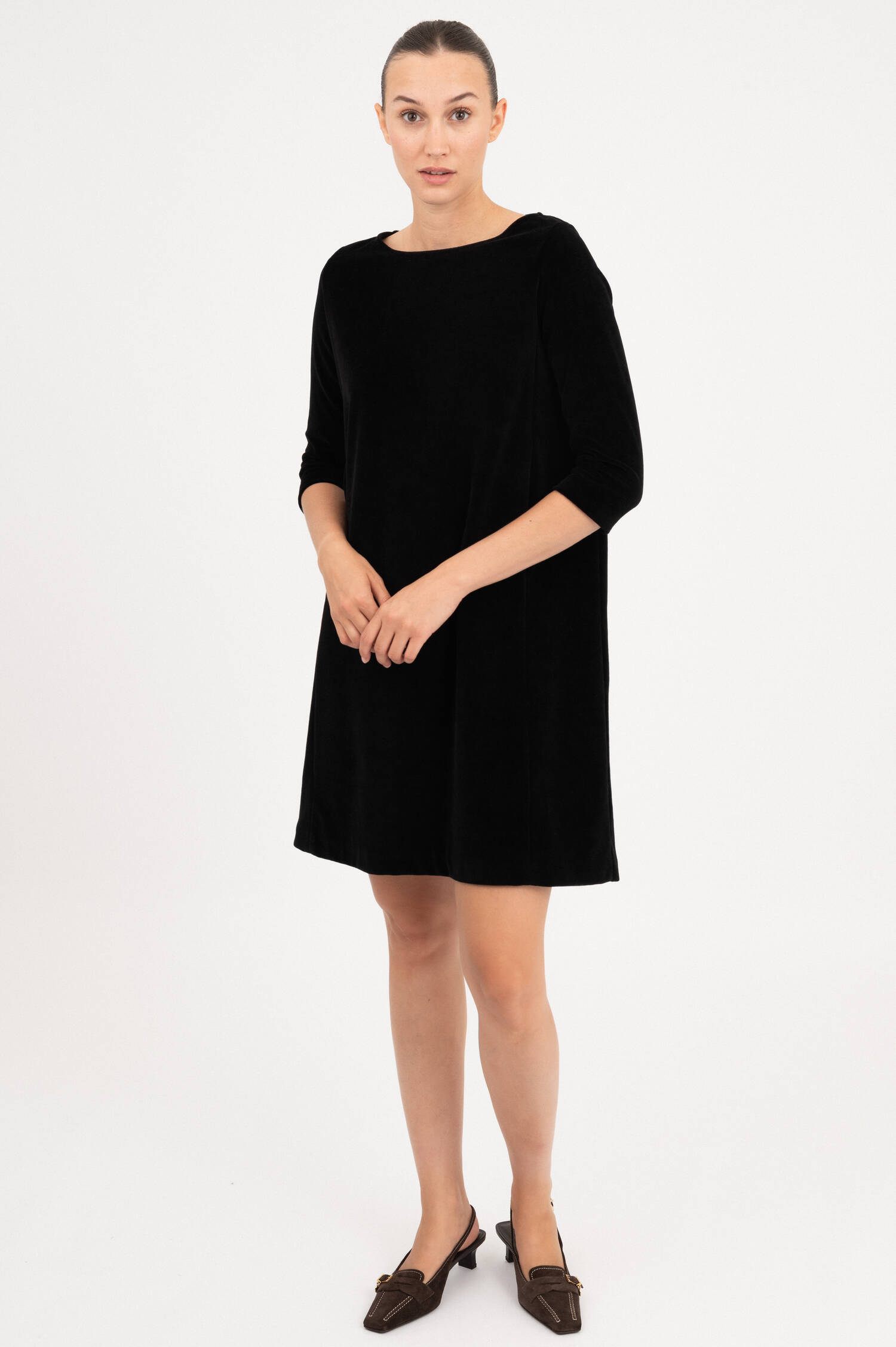 Samtkleid in Schwarz