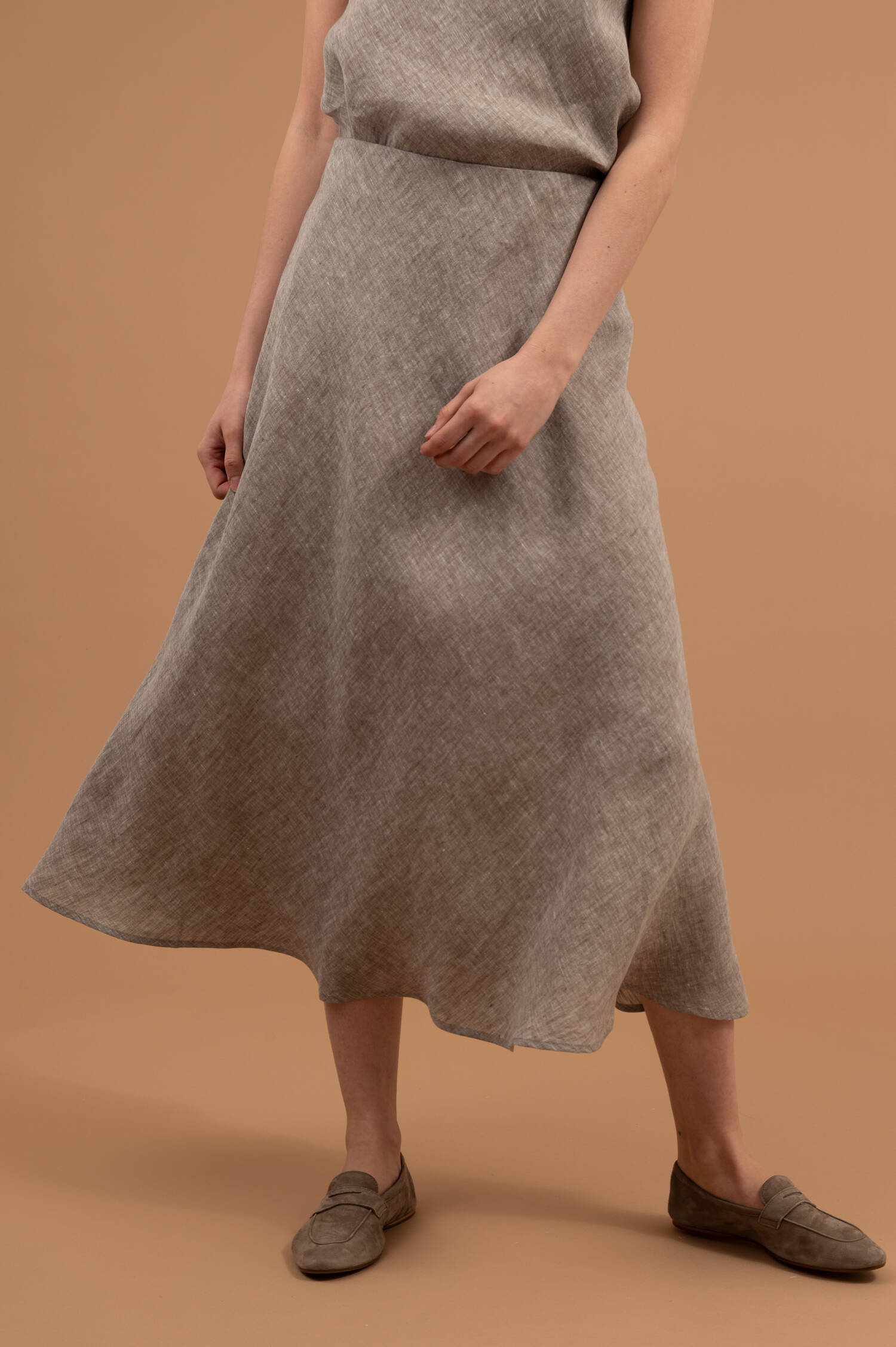 Leinenrock RANNI in Braun