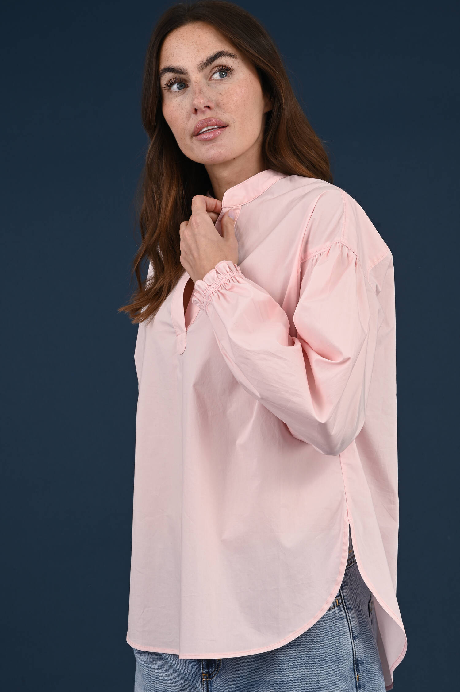 Bluse HAPPY in Flamingo-Rosa