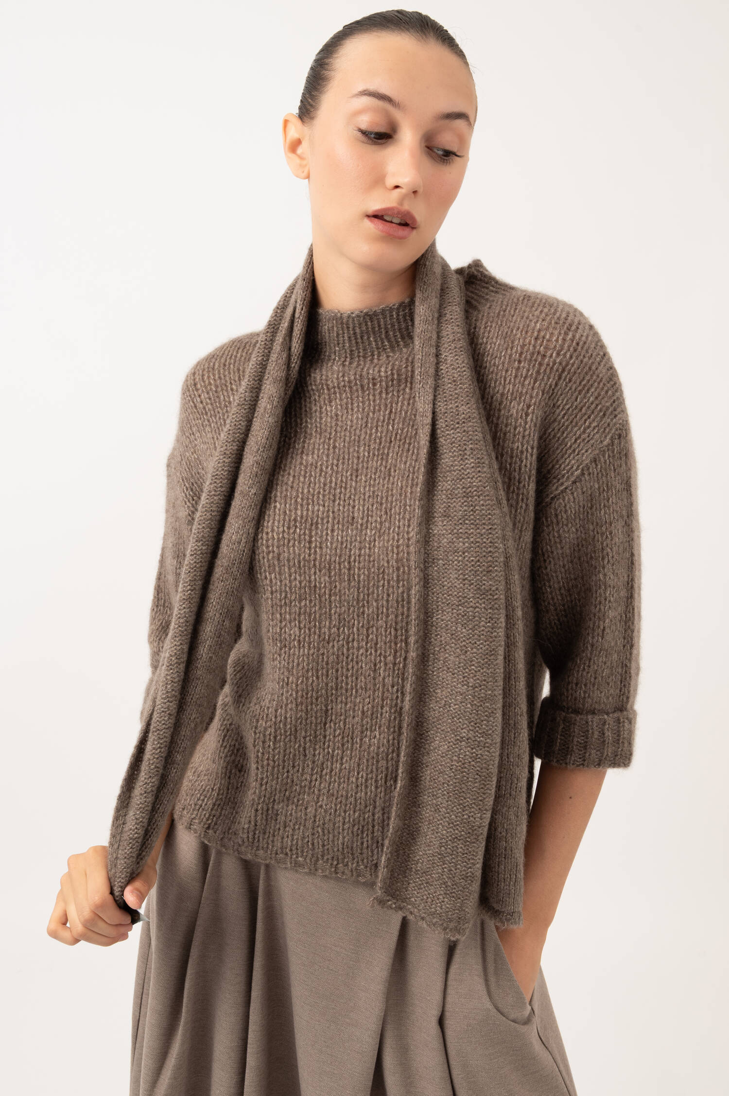 Cashmere-Schal in Braun