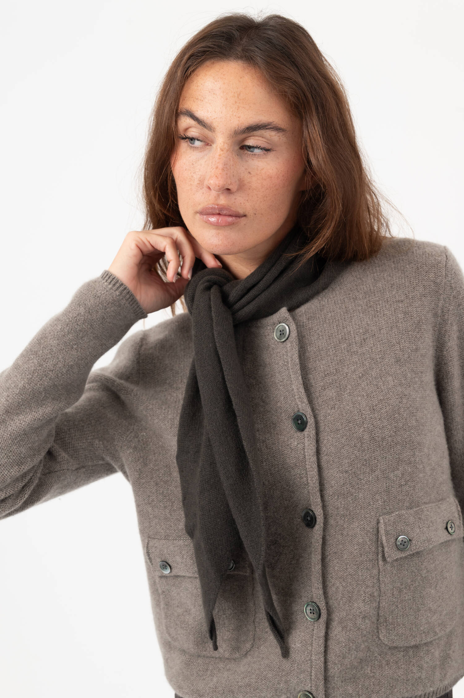 Cashmere Dreieckstuch FLORIANNE in Dunkelgrün