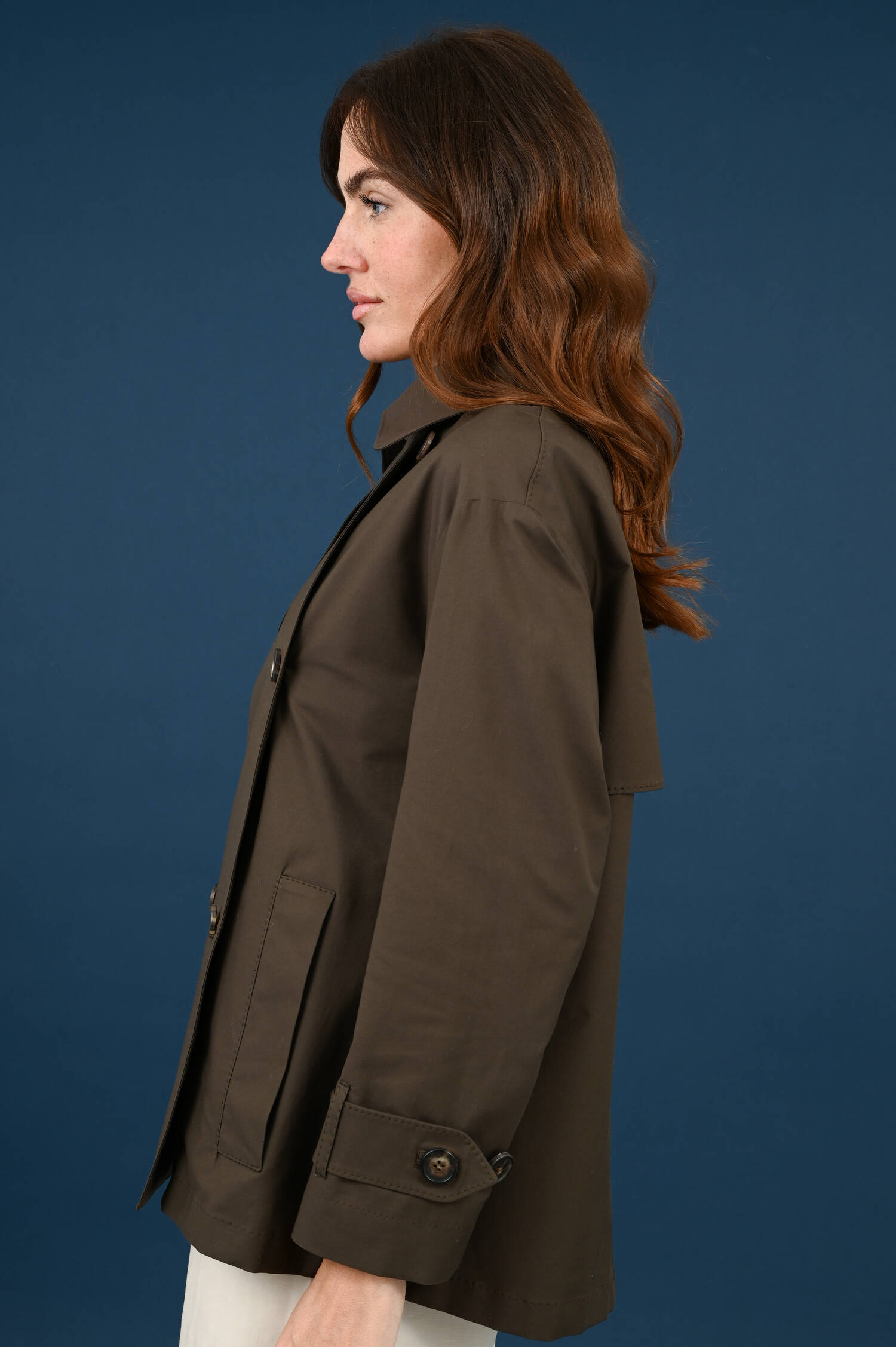 Kurzer Trenchcoat ZENO in Grün